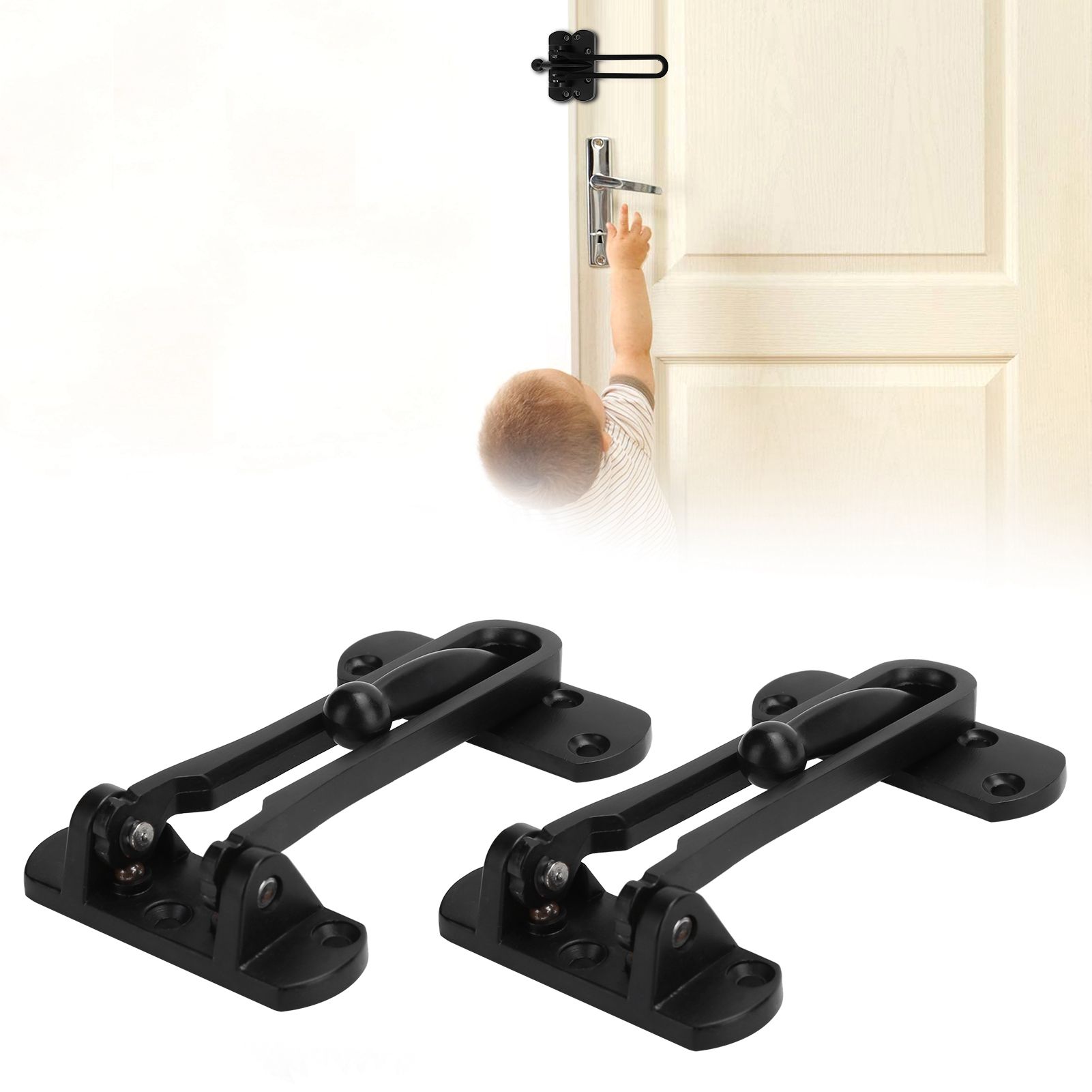 2Set Aluminum Alloy Antitheft Door Buckle Safety Chain Atype Bolt Anti Lock view 9