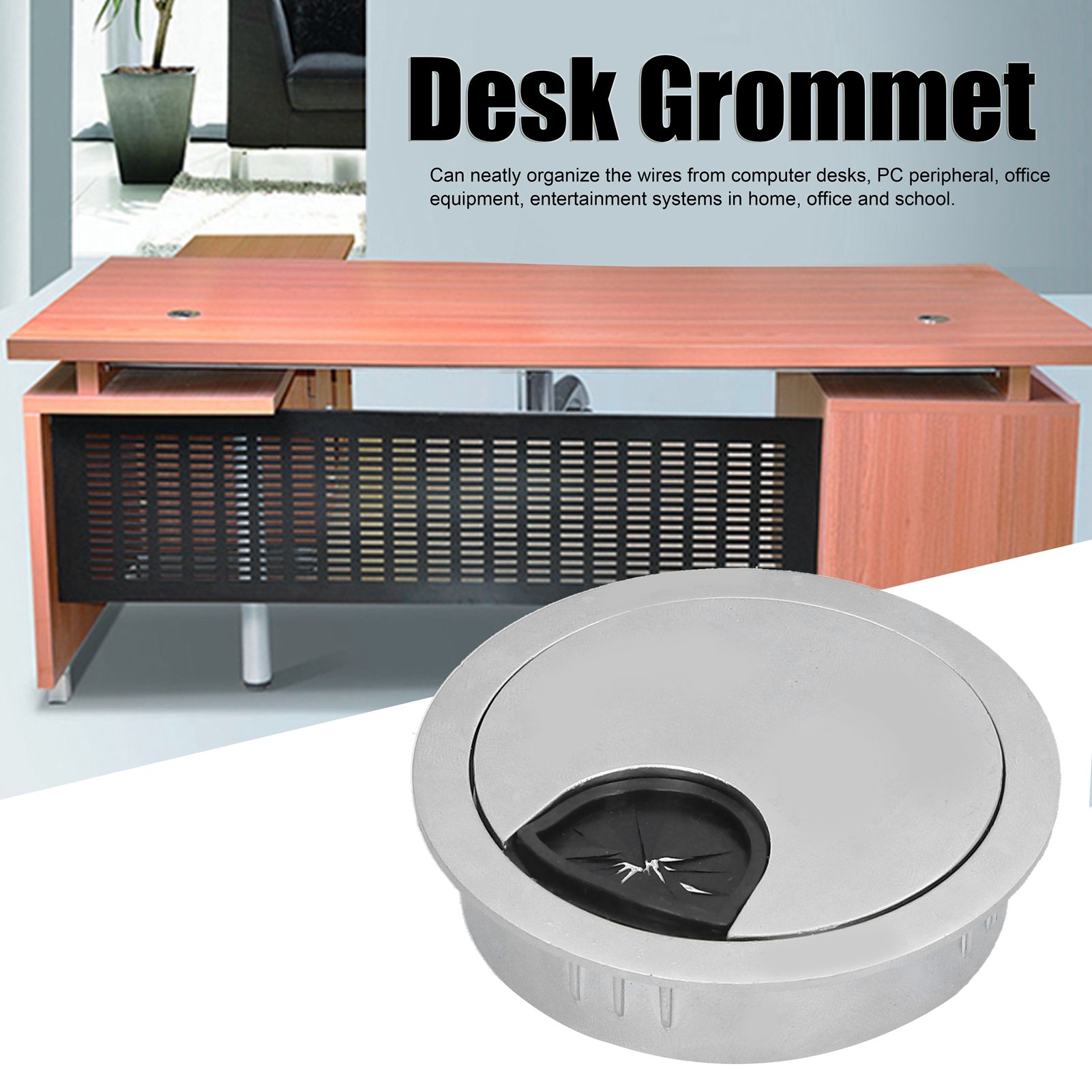 4 Set Desk Cable Wire Grommet PC Computer Desk Cord Grommet Cable Hole Cover view 12