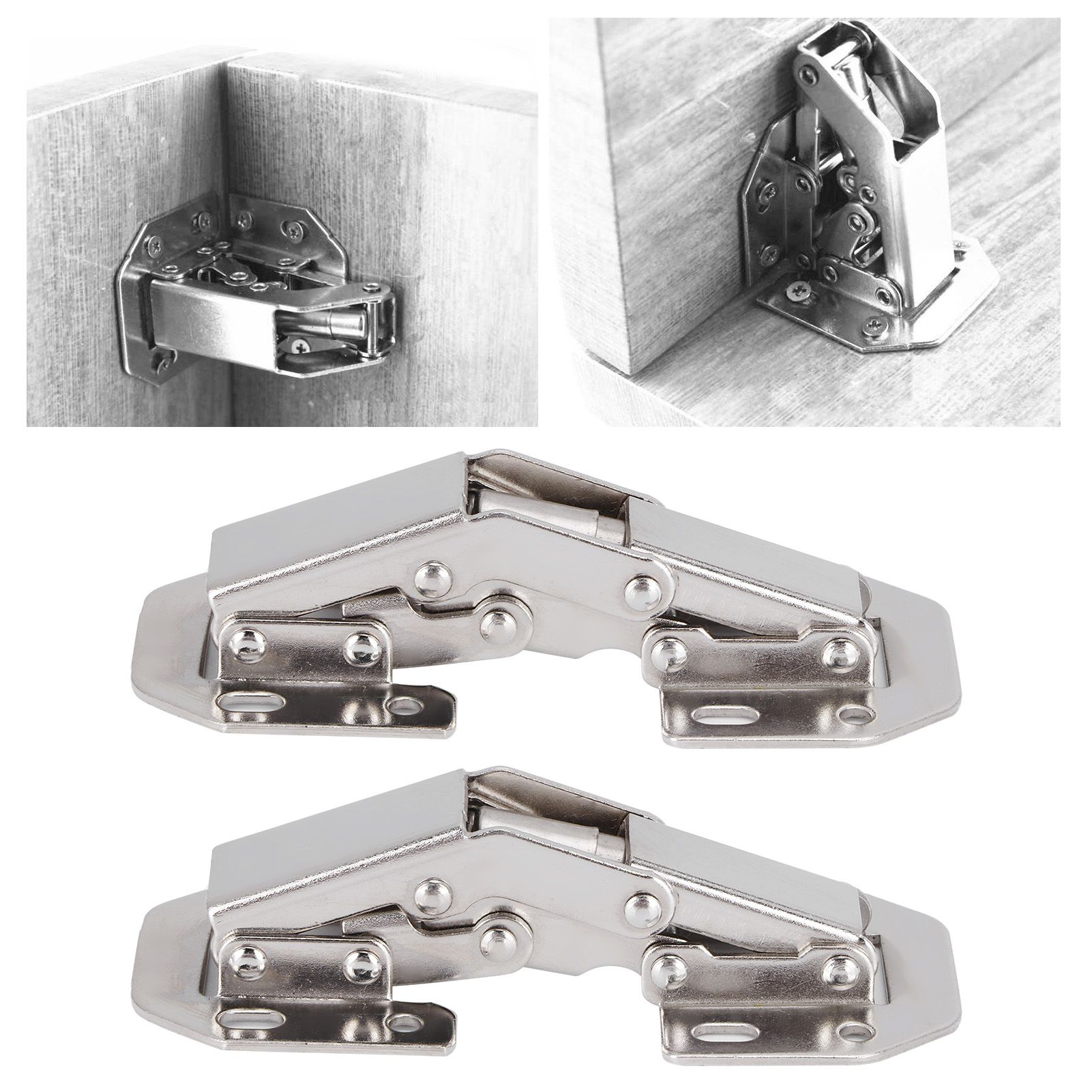 4Set Cabinet Hinges Bridge Shaped Door Hinge Kit for Cupboard Closet Wardrobe view 10