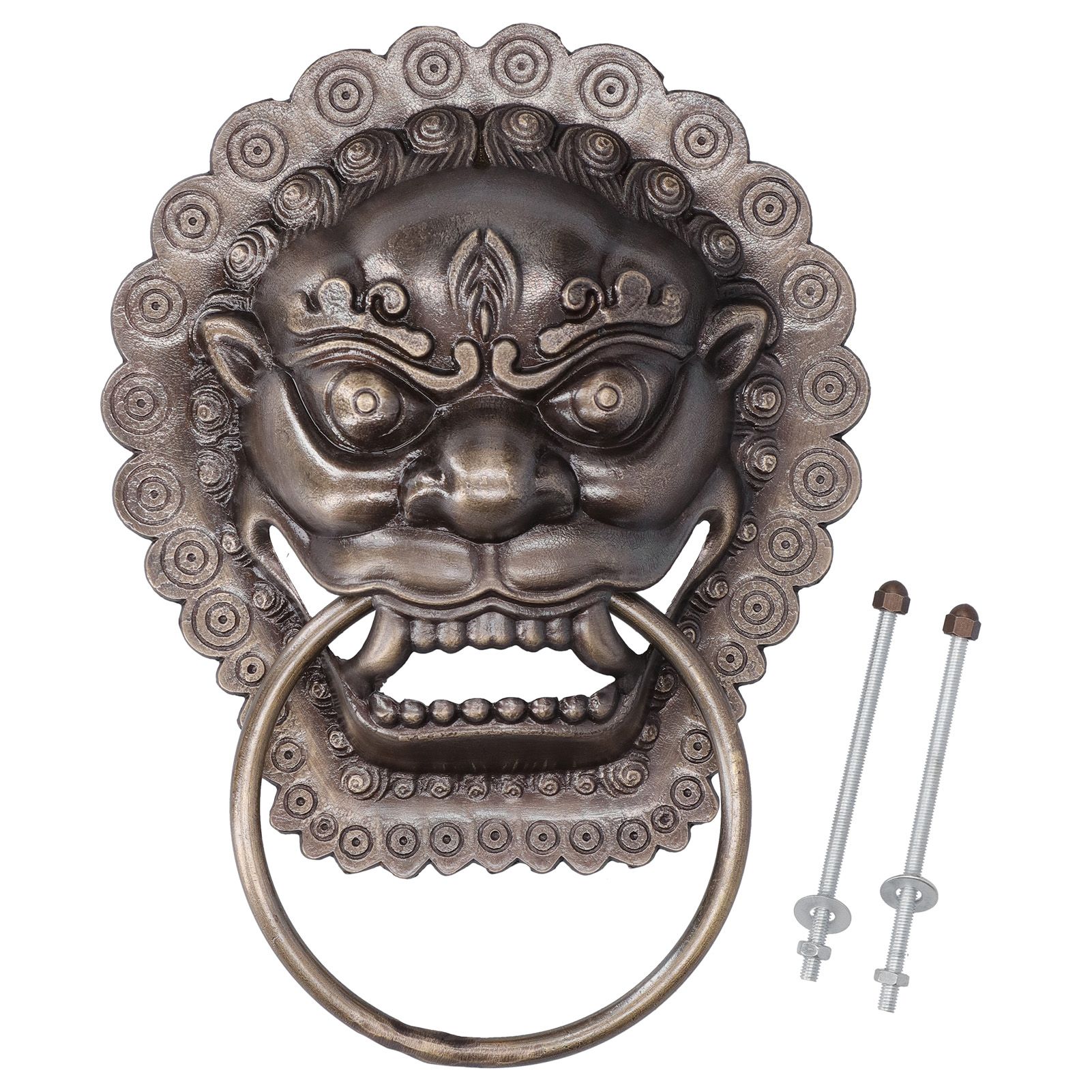 Chinese Style Door Knocker Antique Animal Head Door Ring Wooden Door Pull Ring