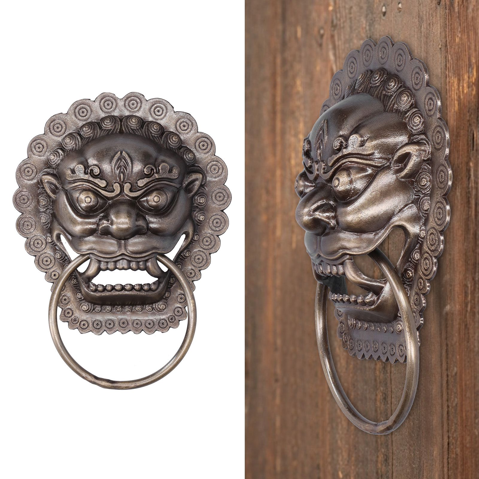 Chinese Style Door Knocker Antique Animal Head Door Ring Wooden Door Pull Ring view 10