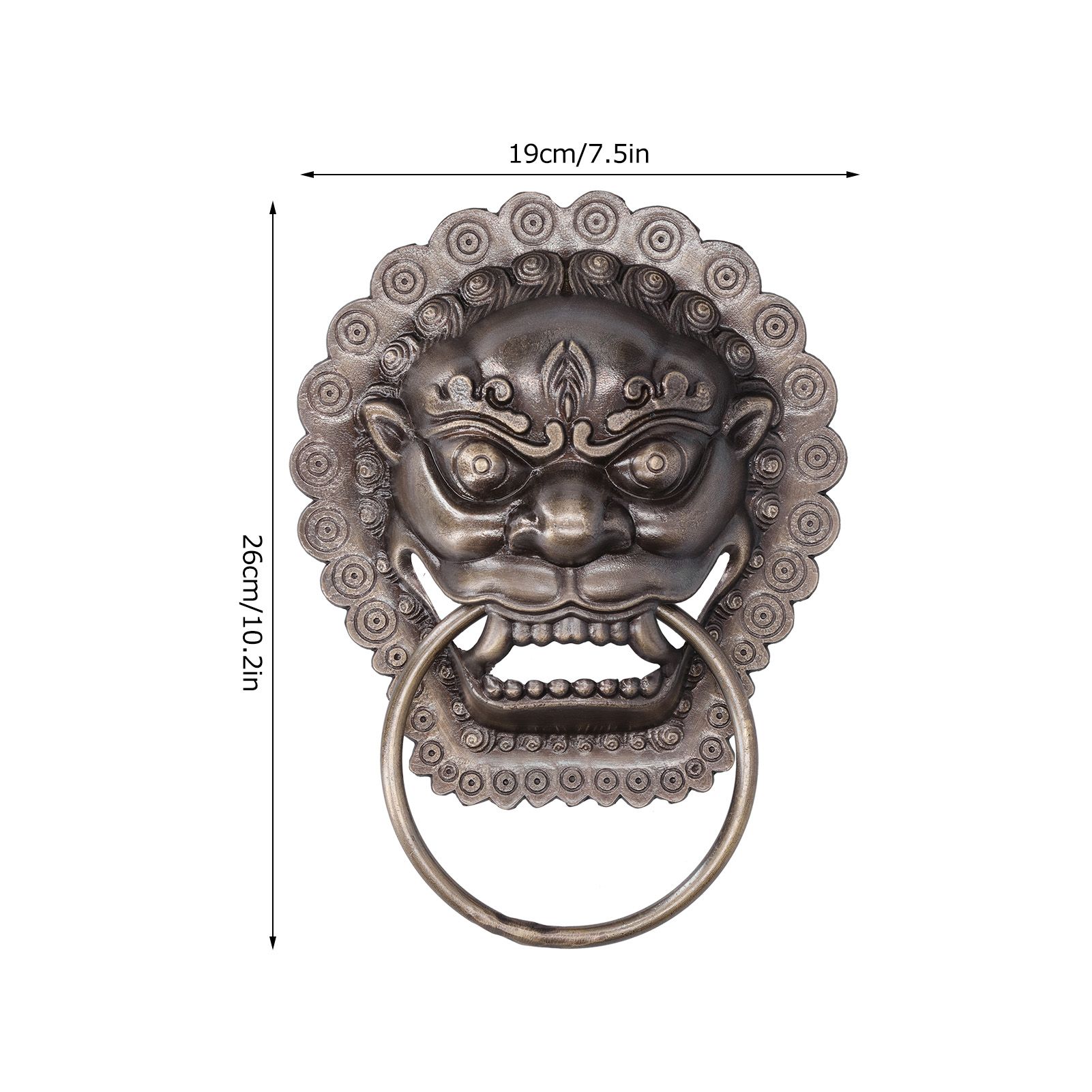 Chinese Style Door Knocker Antique Animal Head Door Ring Wooden Door Pull Ring view 11