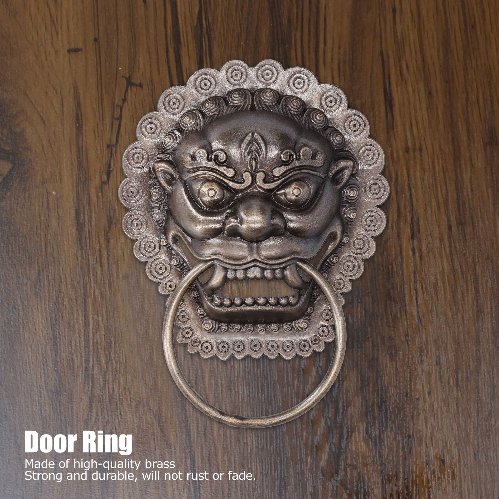 Chinese Style Door Knocker Antique Animal Head Door Ring Wooden Door Pull Ring view 13