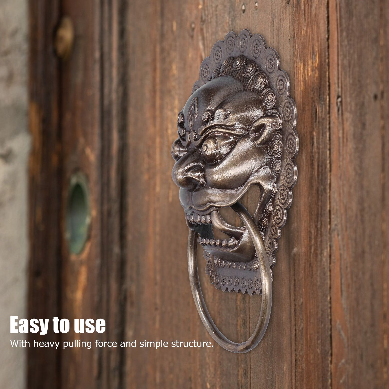Chinese Style Door Knocker Antique Animal Head Door Ring Wooden Door Pull Ring view 14