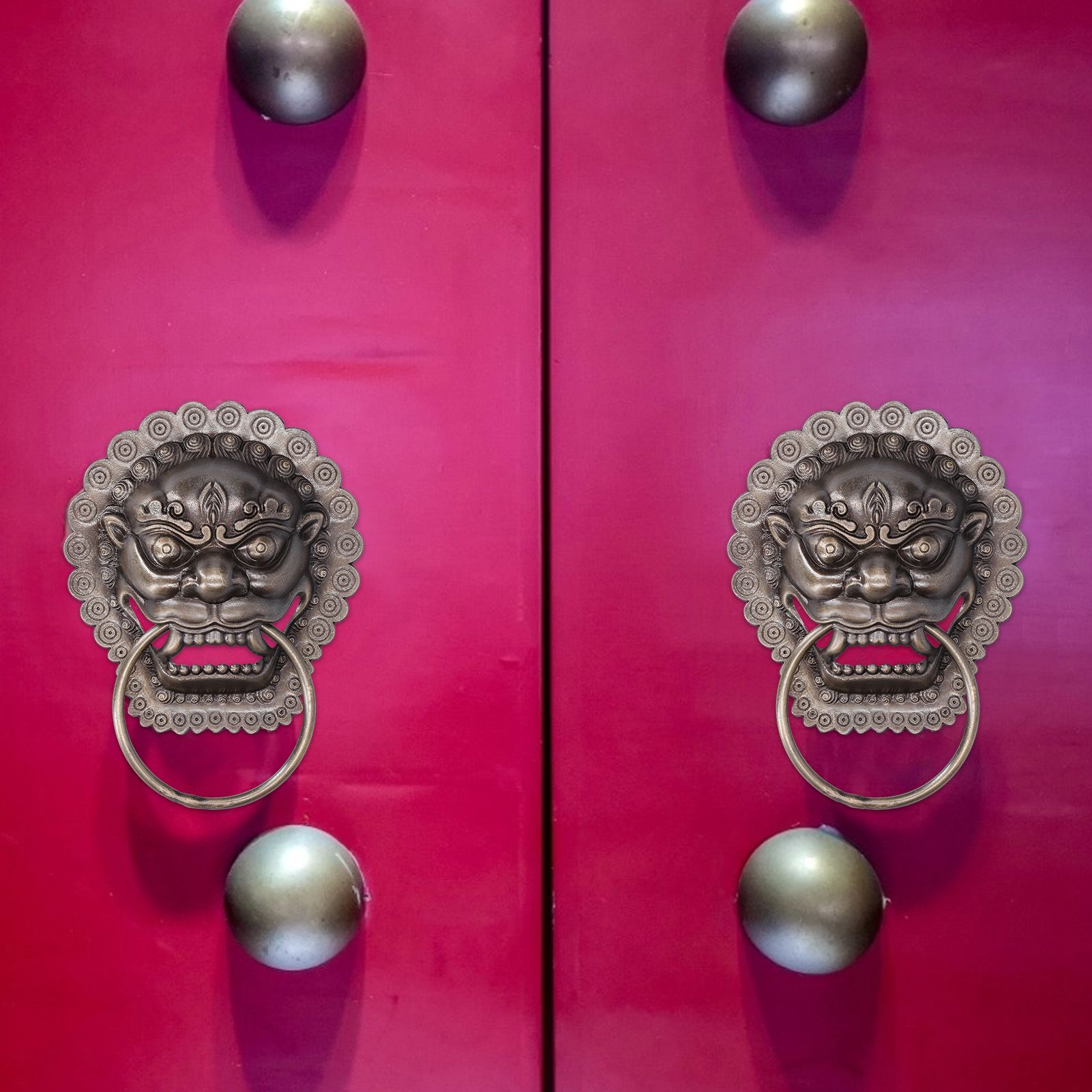 Chinese Style Door Knocker Antique Animal Head Door Ring Wooden Door Pull Ring view 15