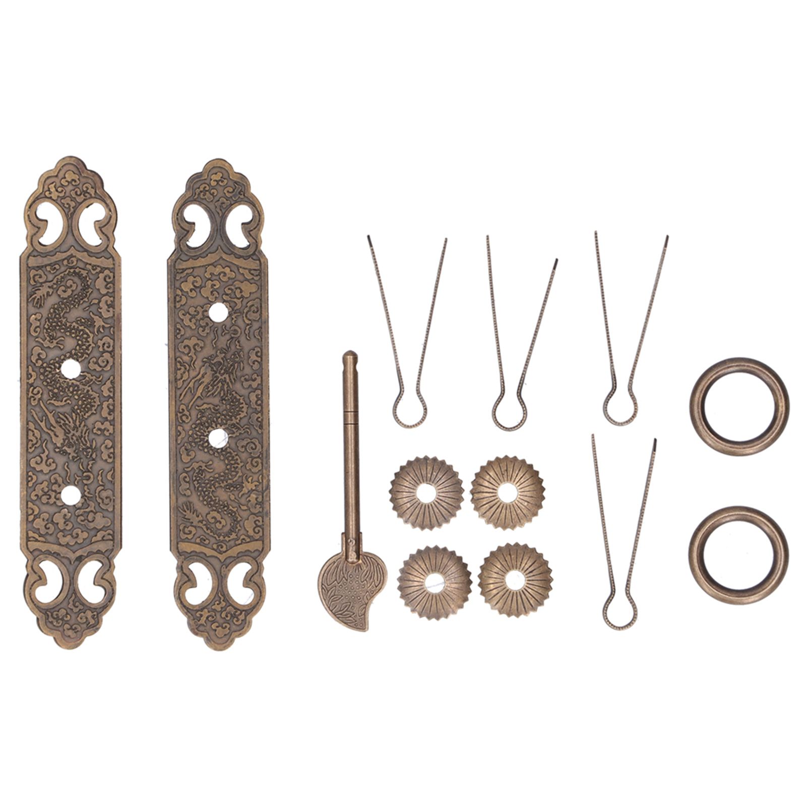 Door Handle Antique Brass Exquisite Pattern Straight Bar Handle Accessories view 6