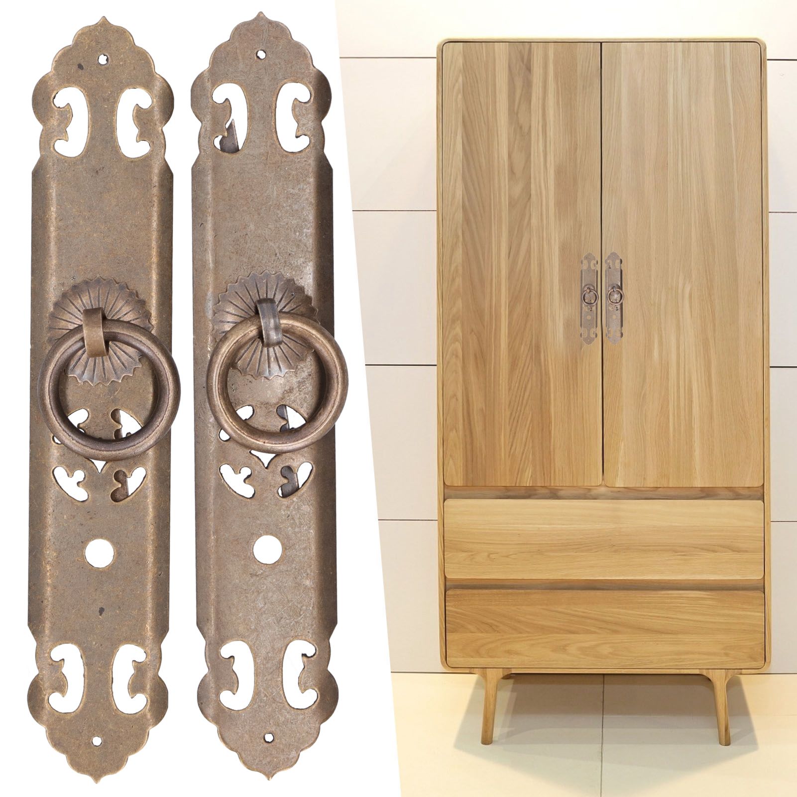 Chinese Style Door Handle Retro Straight Bar Hollow Handle Drawer Cupboard view 10