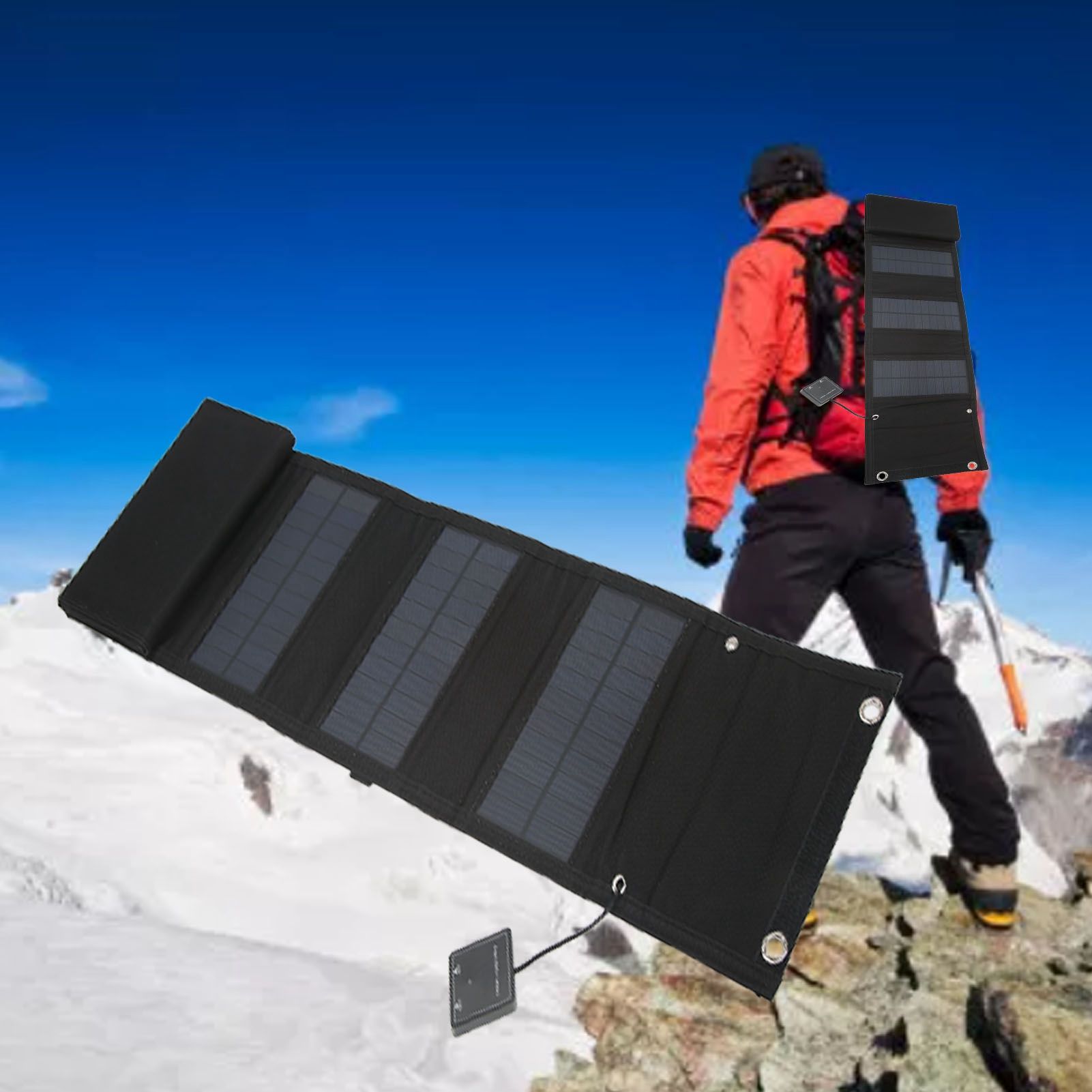 25W 5V Foldable Solar Charger Kit 8 Fold Solar Panels with 1 to 3 USB Charging view 11