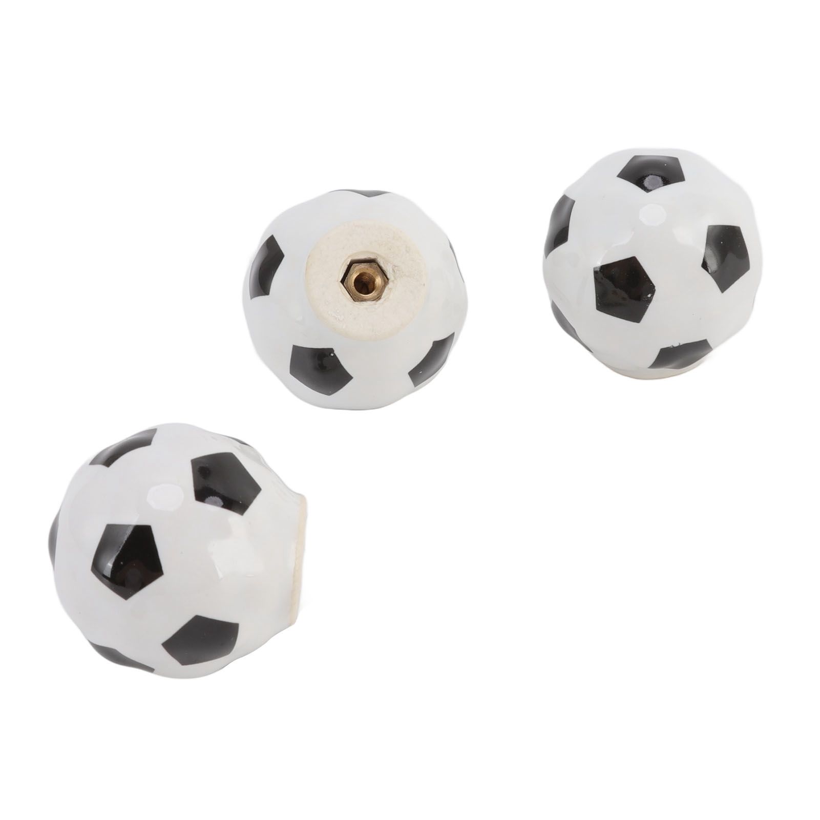 3 Set Football Cabinet Knobs Ball Sports Theme Single Hole Drawer Ceramic view 4