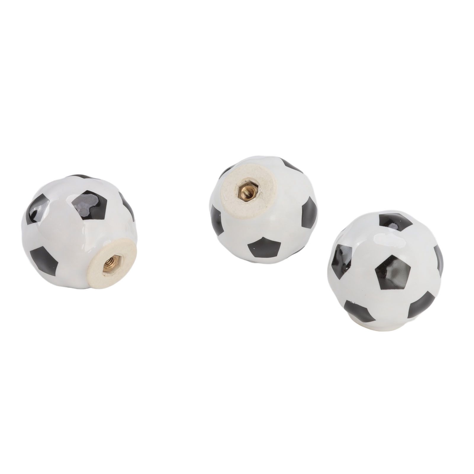 3 Set Football Cabinet Knobs Ball Sports Theme Single Hole Drawer Ceramic view 5