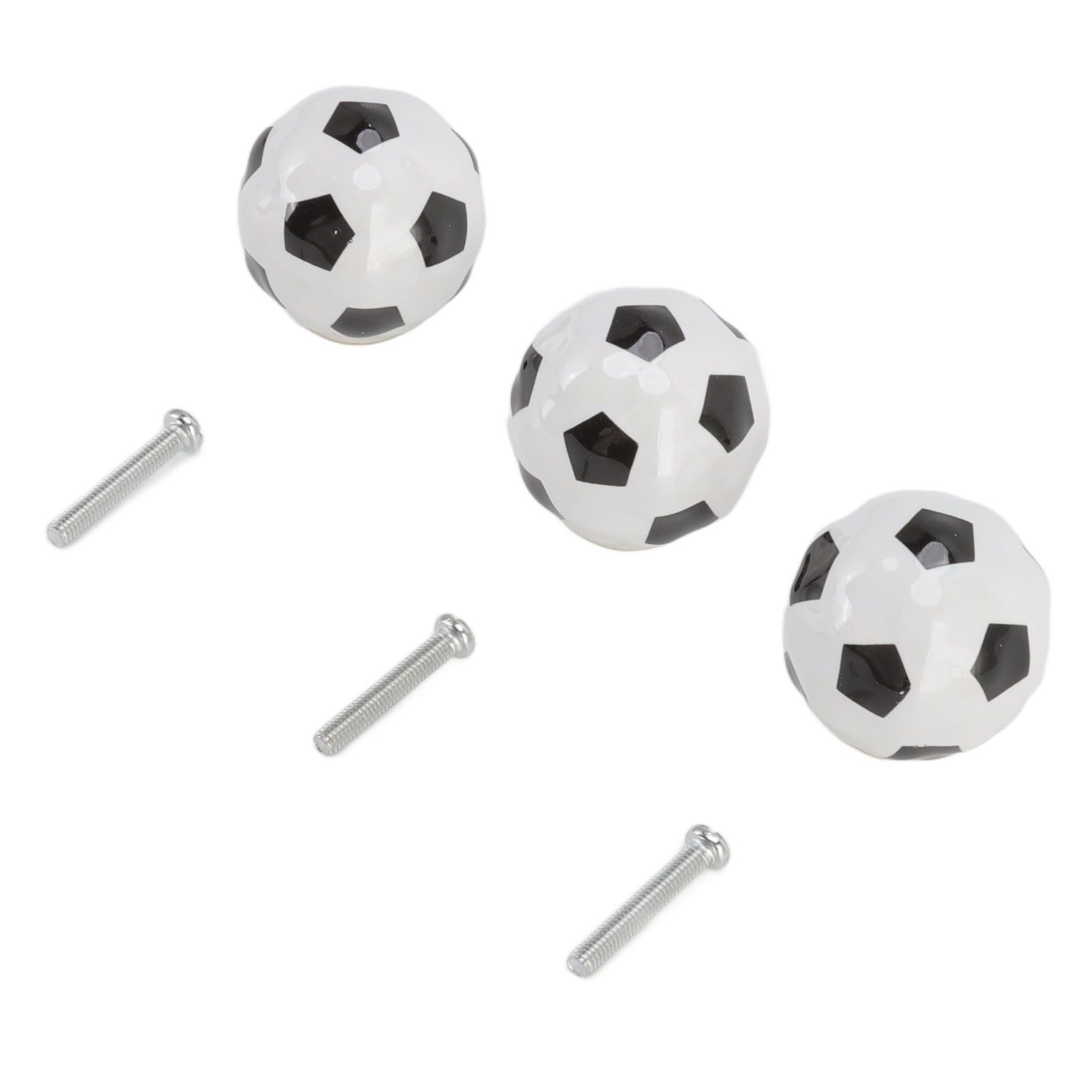 3 Set Football Cabinet Knobs Ball Sports Theme Single Hole Drawer Ceramic view 9
