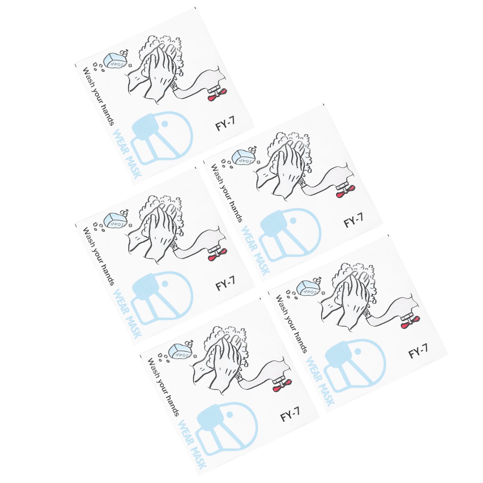 5Pcs Set Window Wall Sticker Background SelfAdhesive Sign Reminding Poster for view 6