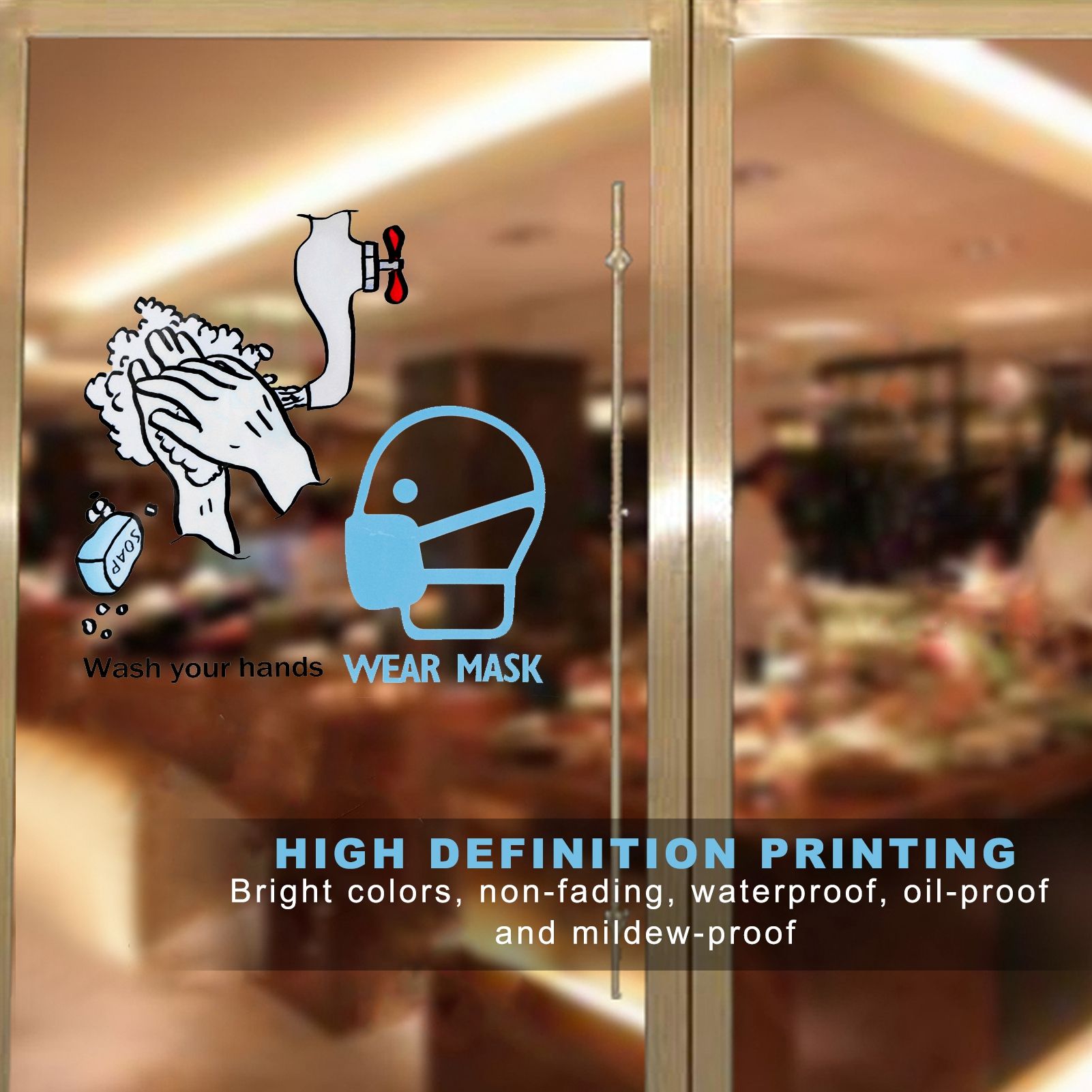 5Pcs Set Window Wall Sticker Background SelfAdhesive Sign Reminding Poster for view 15