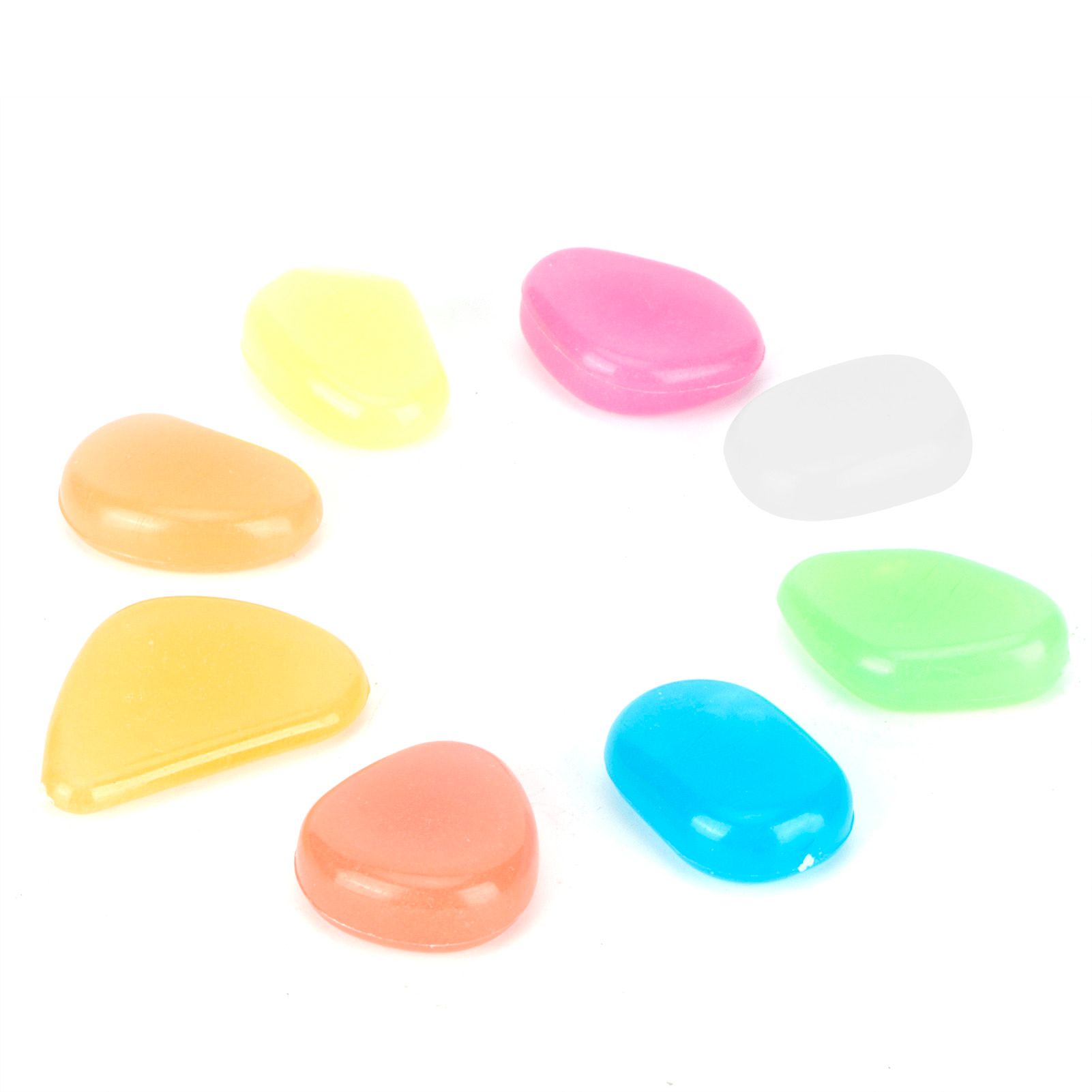200Pcs Luminous Stone Colorful Fluorescent Stones Garden Aquarium Fish Tank view 3