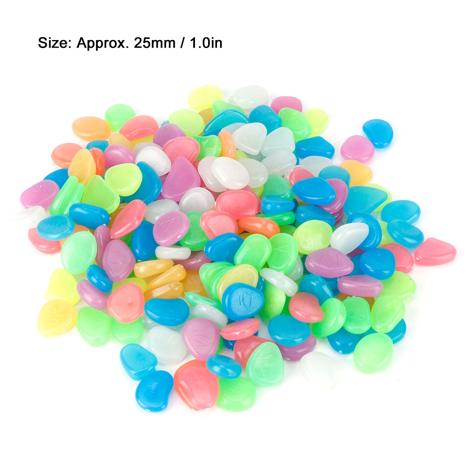200Pcs Luminous Stone Colorful Fluorescent Stones Garden Aquarium Fish Tank view 13