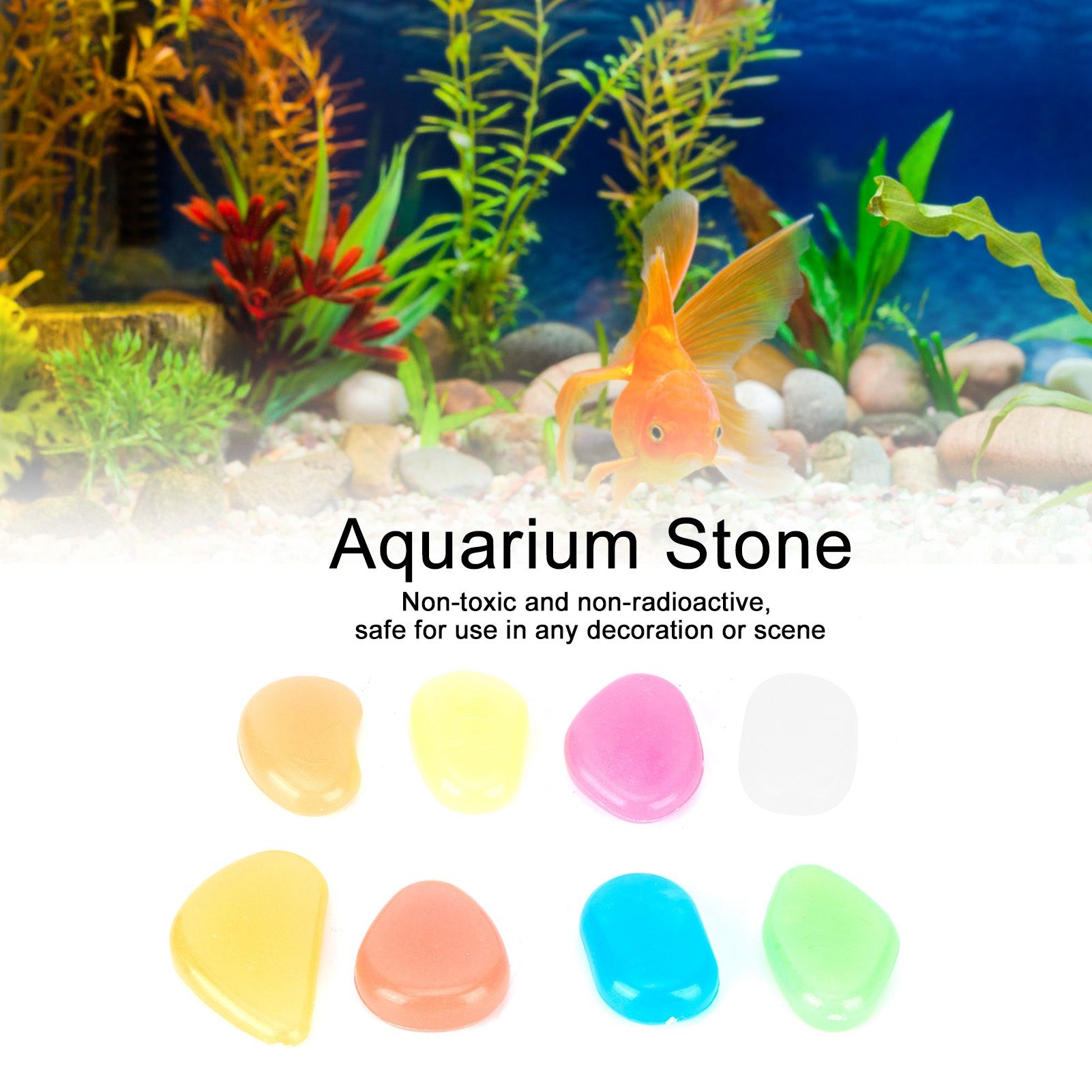 200Pcs Luminous Stone Colorful Fluorescent Stones Garden Aquarium Fish Tank view 15