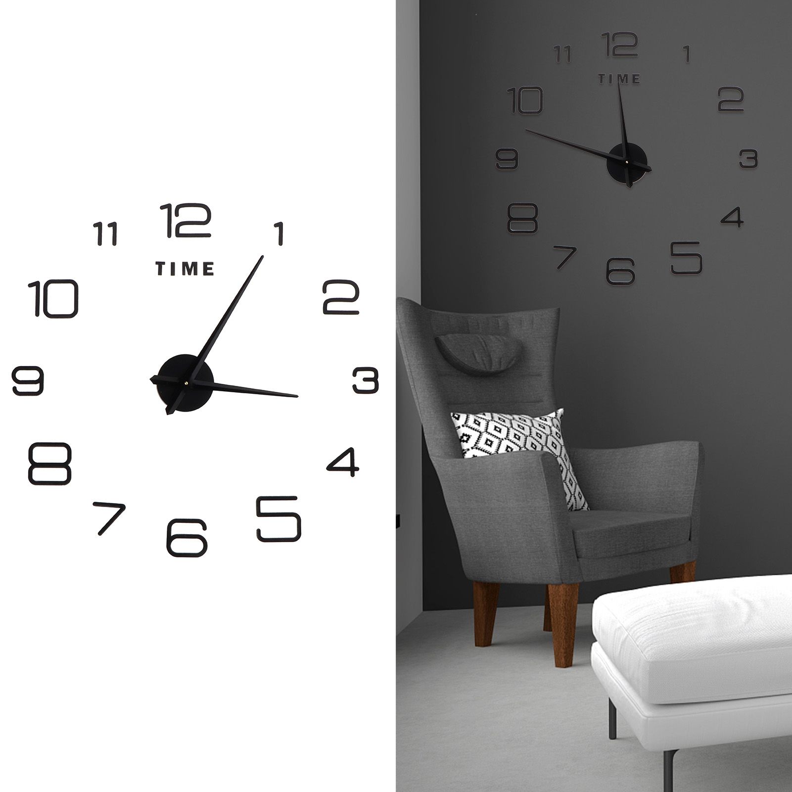 DIY Wall Clock Acrylic Frameless Mirror Surface Wall Sticker Clock Decor for view 9