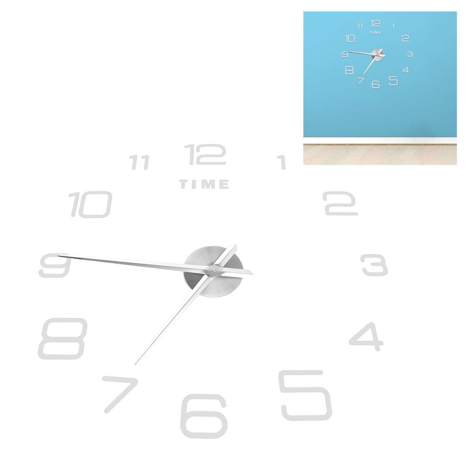 DIY Wall Clock Acrylic Frameless Mirror Surface Wall Sticker Clock Decor for view 9