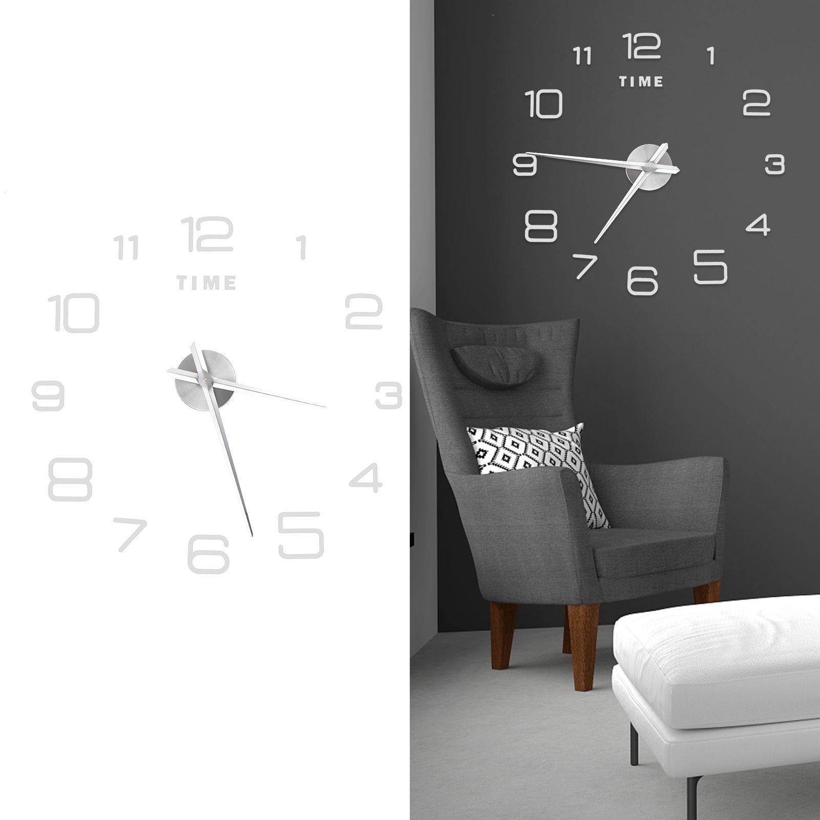 DIY Wall Clock Acrylic Frameless Mirror Surface Wall Sticker Clock Decor for view 10