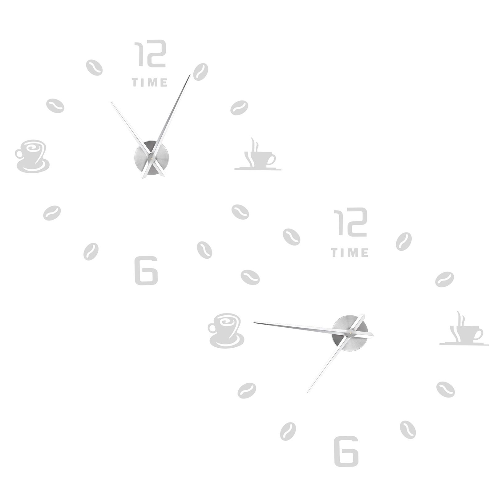 Modern Large Frameless DIY Wall Clock Mirror Surface Sticker for Home Office view 2
