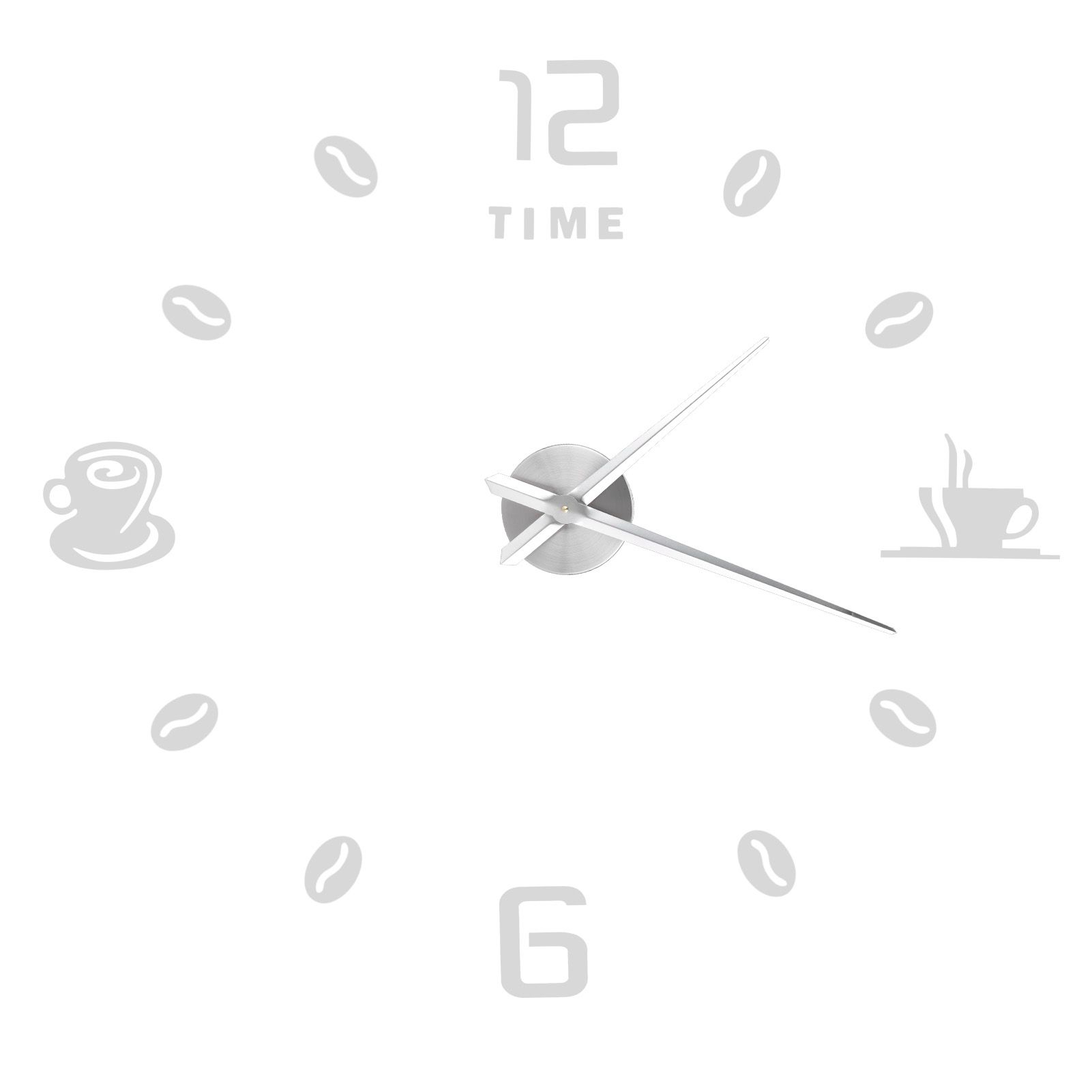 Modern Large Frameless DIY Wall Clock Mirror Surface Sticker for Home Office view 6