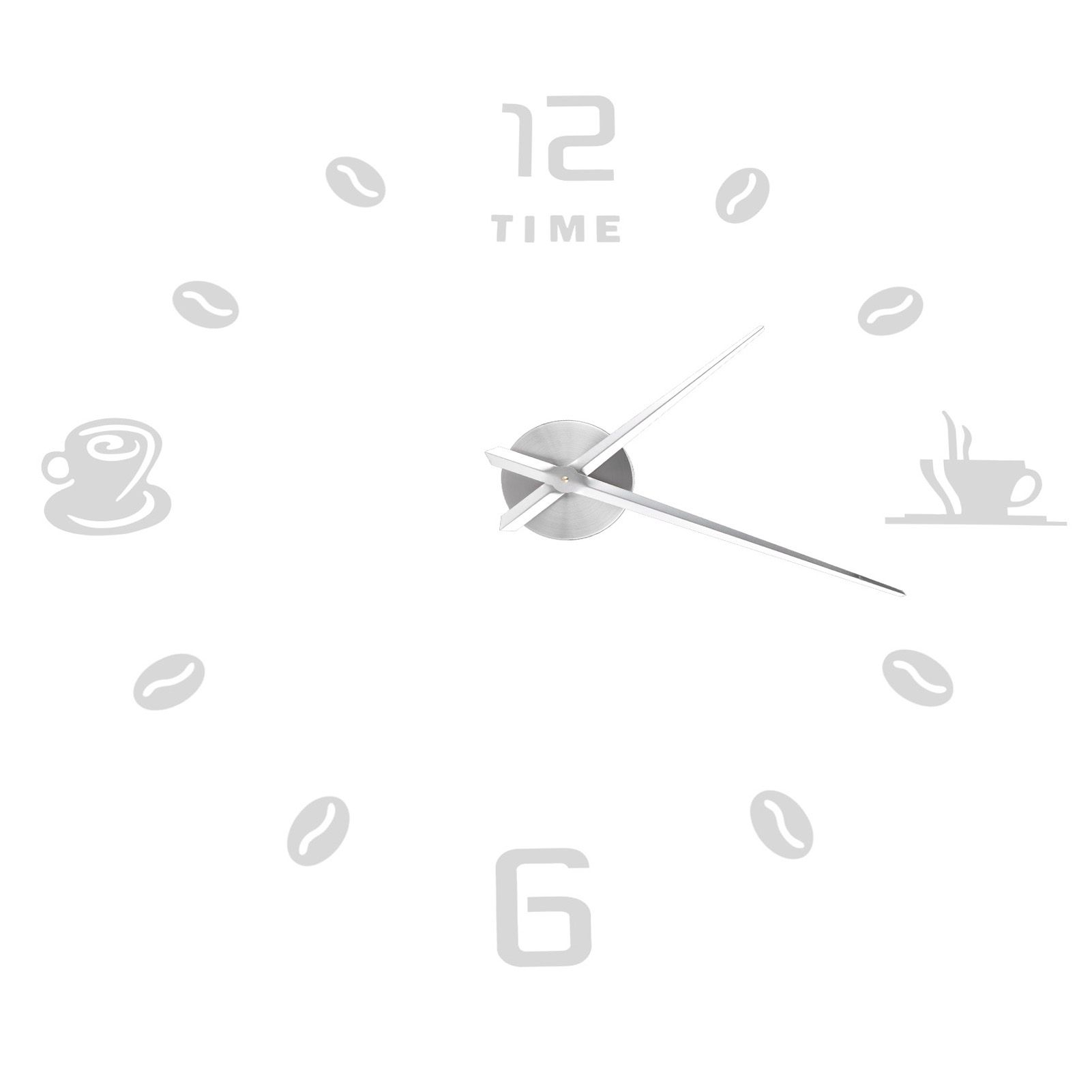 Modern Large Frameless DIY Wall Clock Mirror Surface Sticker for Home Office view 8
