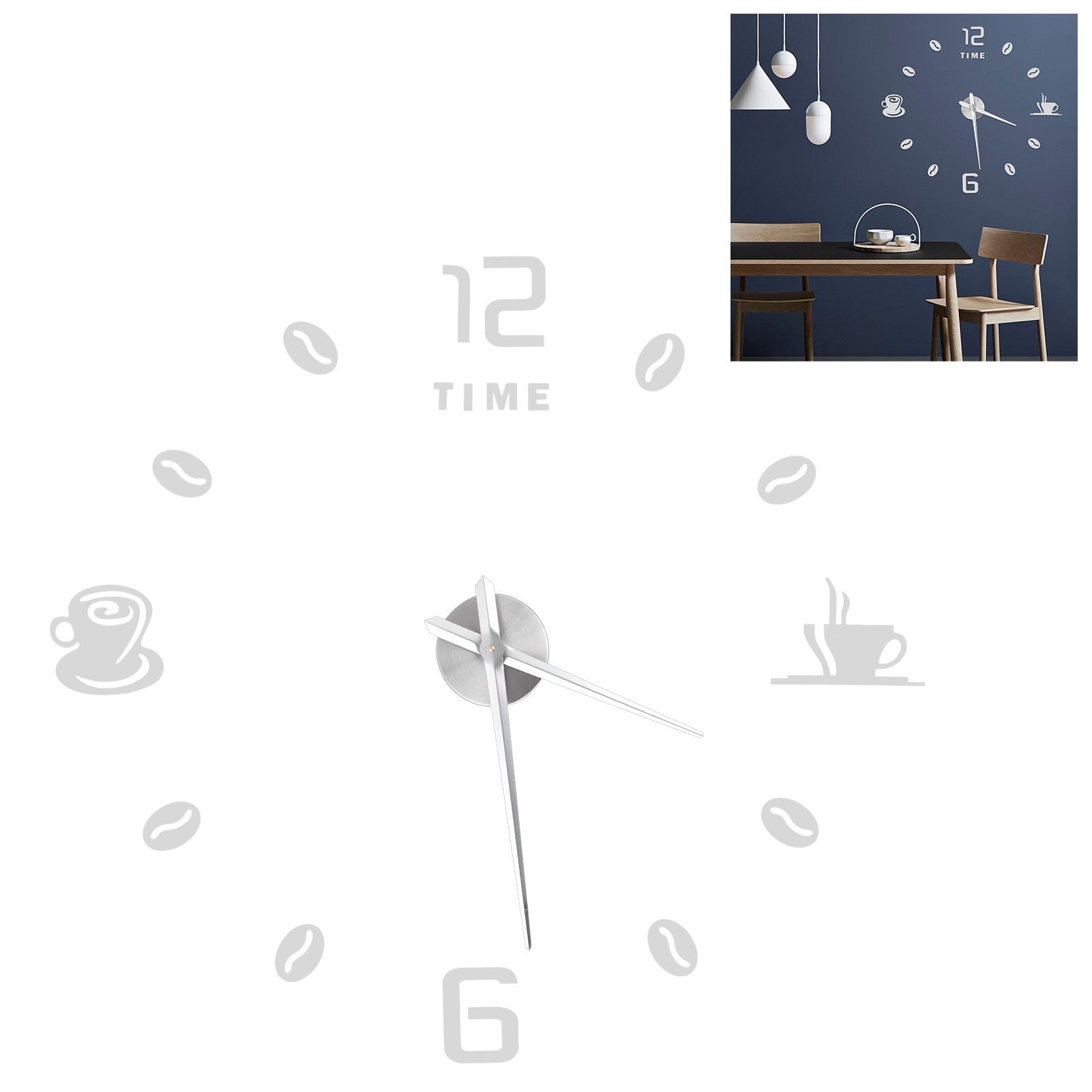Modern Large Frameless DIY Wall Clock Mirror Surface Sticker for Home Office view 9