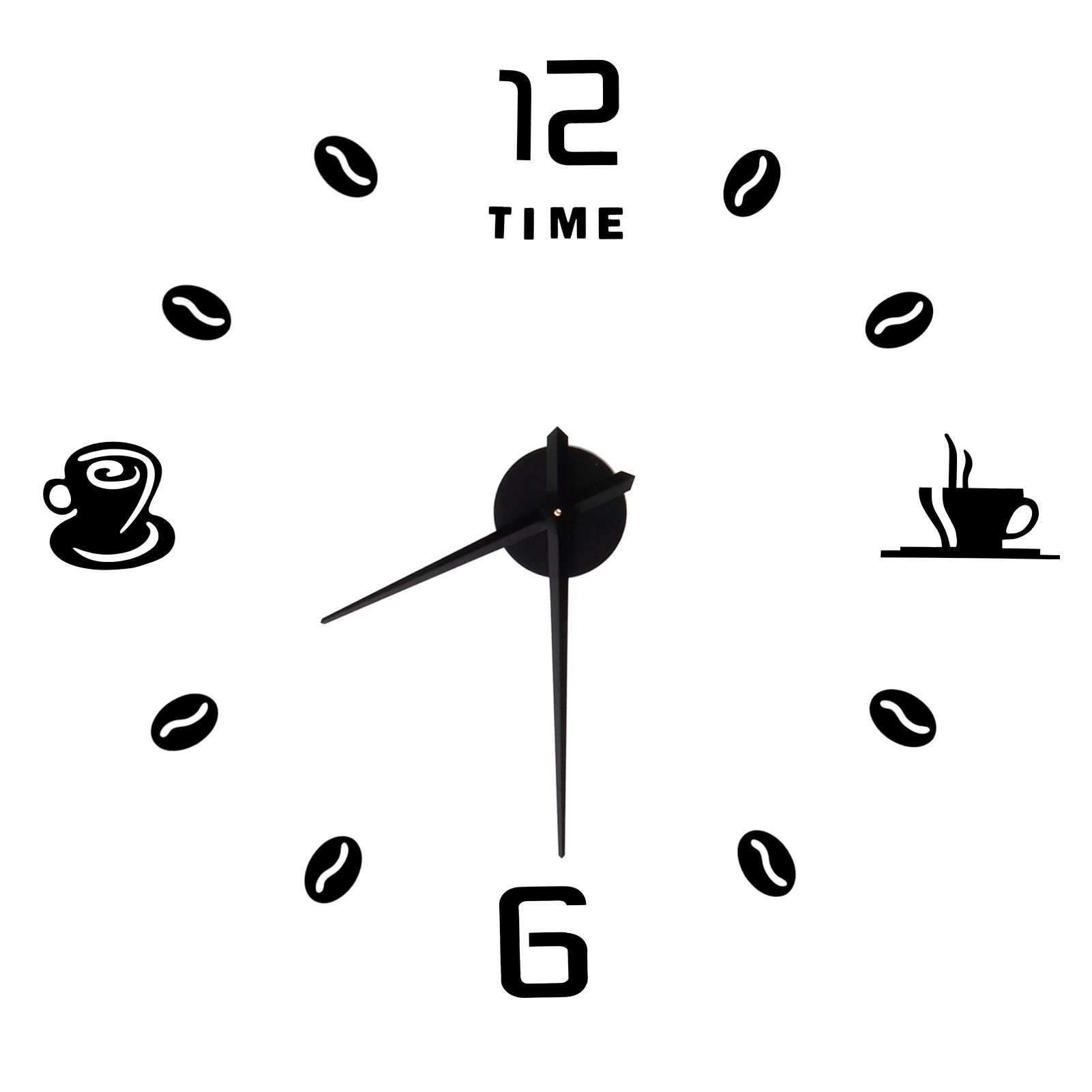 Modern Large Frameless DIY Wall Clock Mirror Surface Sticker for Home Office view 2