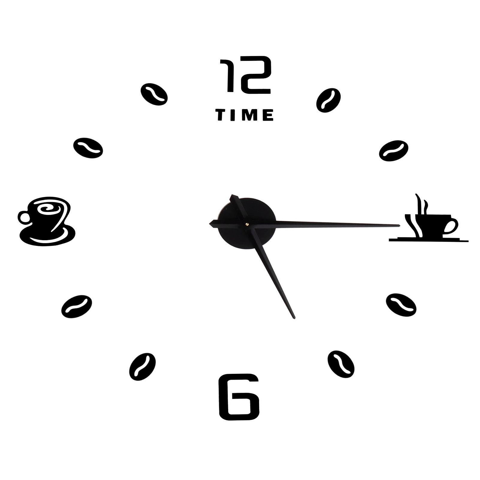 Modern Large Frameless DIY Wall Clock Mirror Surface Sticker for Home Office view 8