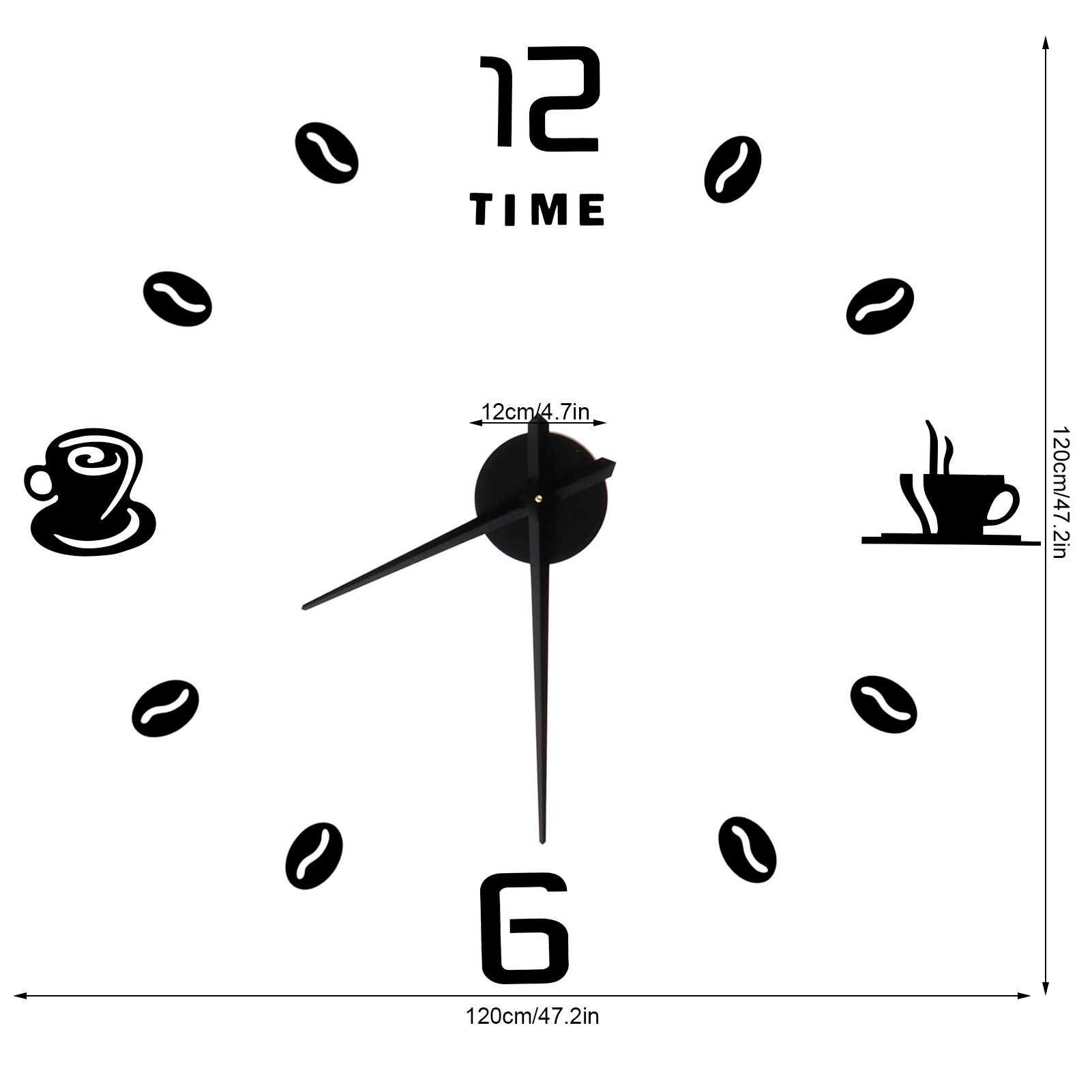 Modern Large Frameless DIY Wall Clock Mirror Surface Sticker for Home Office view 15