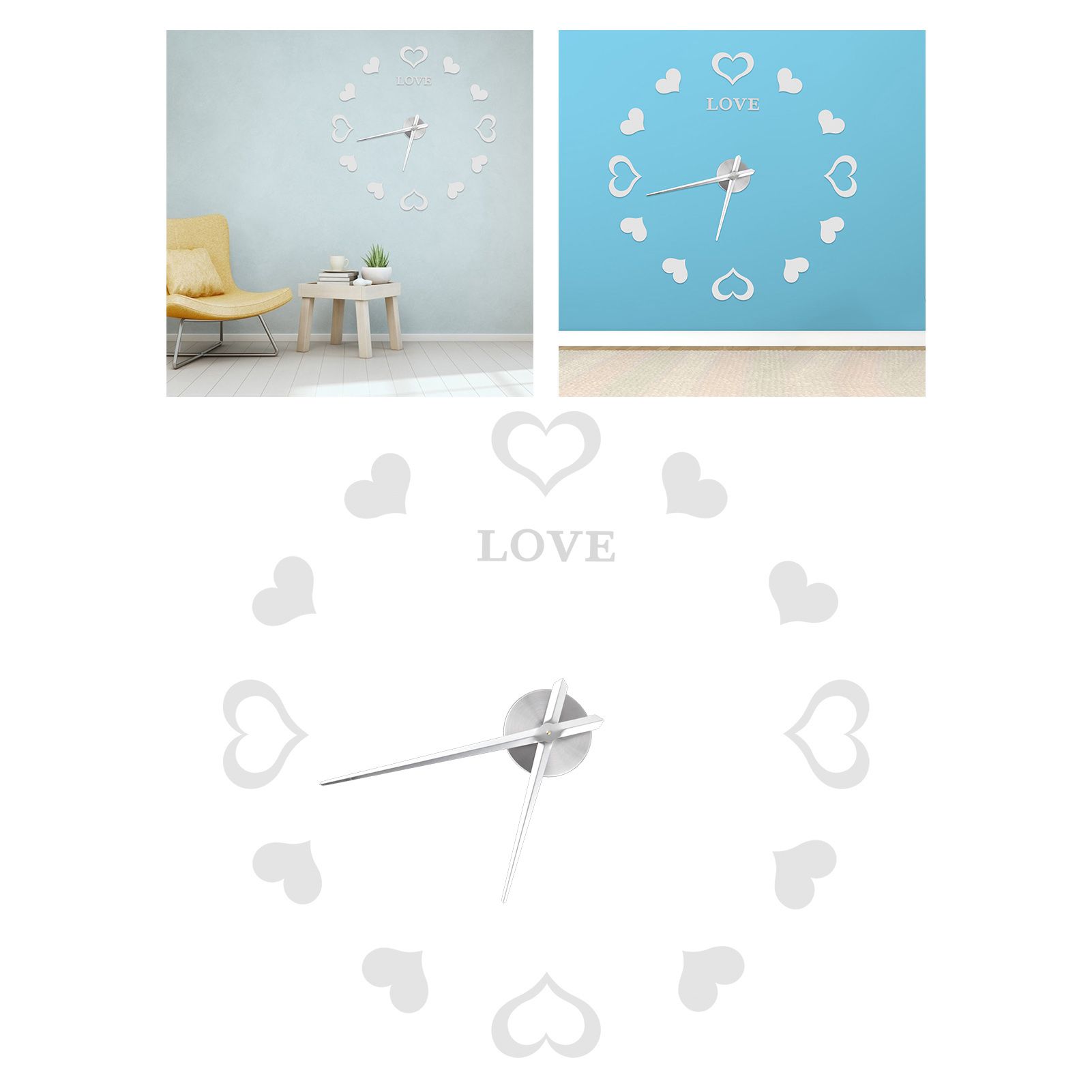 Innovative DIY Wall Clock Acrylic Mirror Surface Wall Sticker Clock for Home view 9