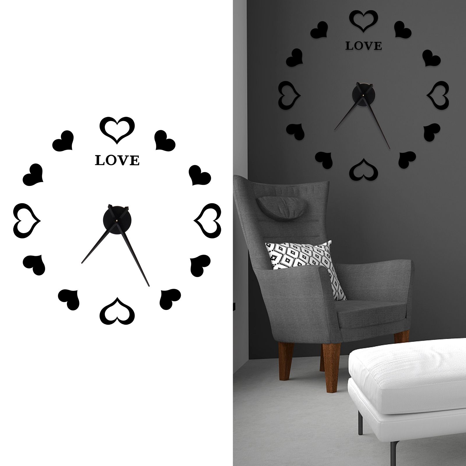 Innovative DIY Wall Clock Acrylic Mirror Surface Wall Sticker Clock for Home view 9