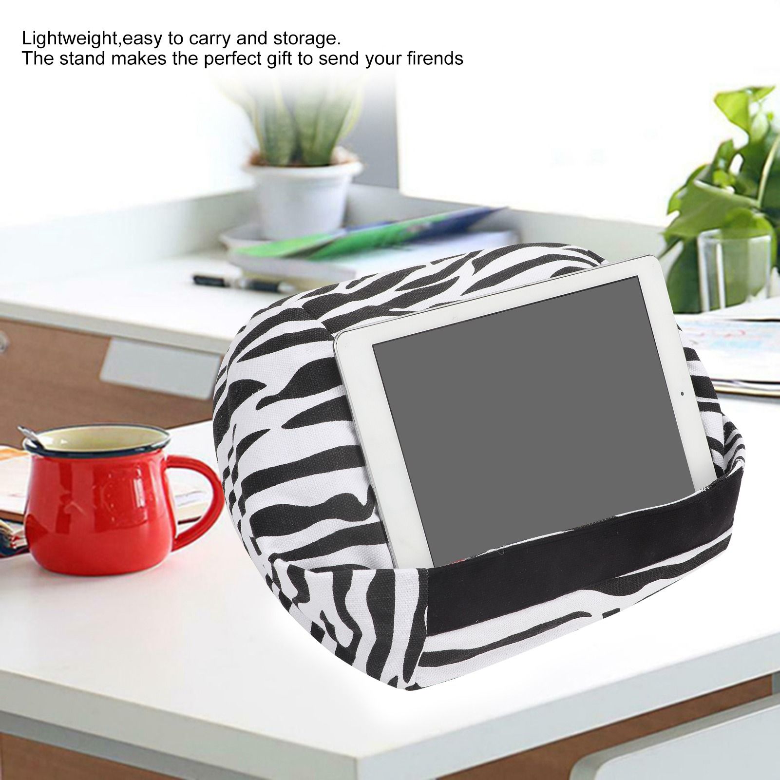 Portable Tablet Cushion Printed Canvas Reading Bracket Pillow Holder for view 13