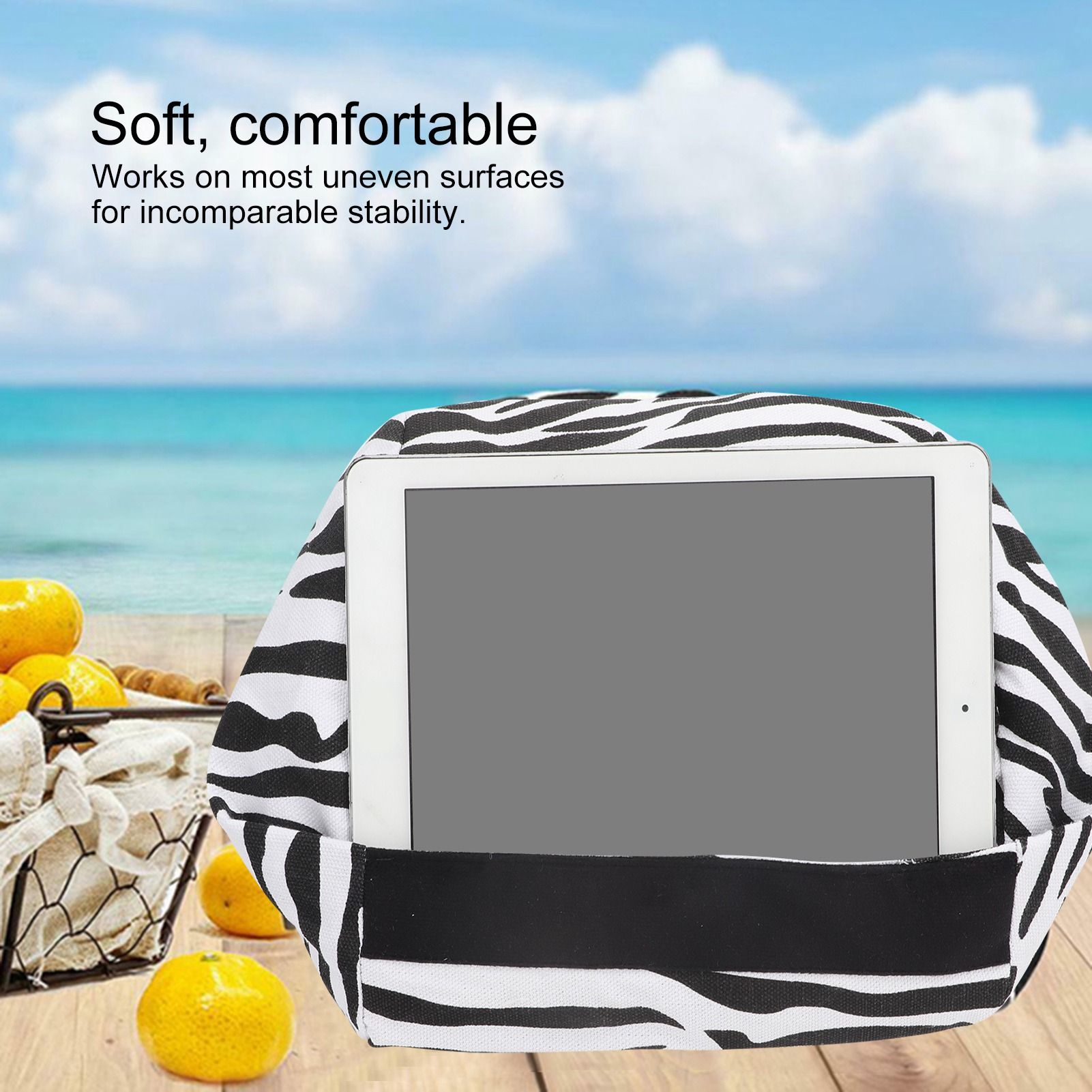 Portable Tablet Cushion Printed Canvas Reading Bracket Pillow Holder for view 14