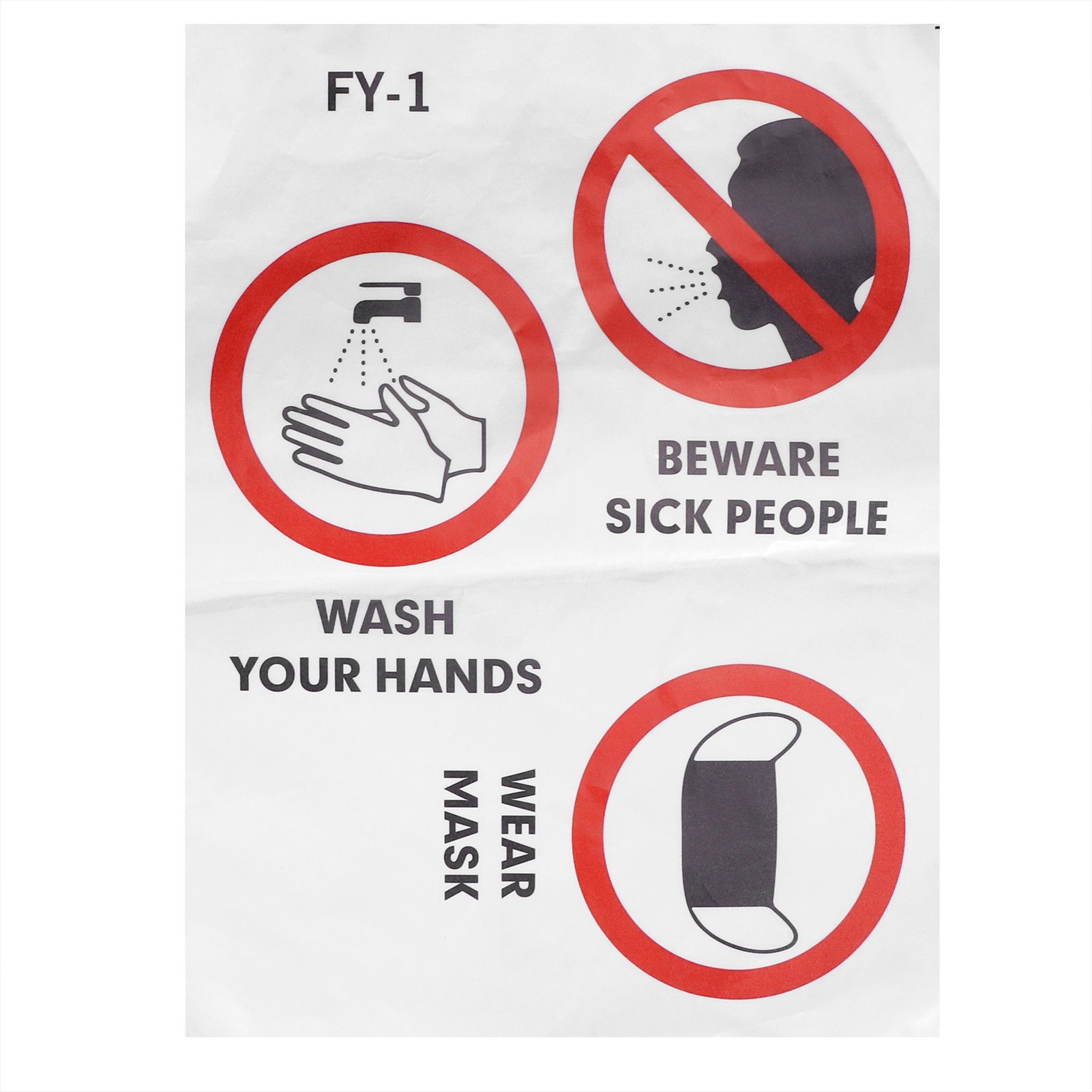 6PCS Caution Notice English Reminder Slogan Wall Sticker Sign for Hospital view 14