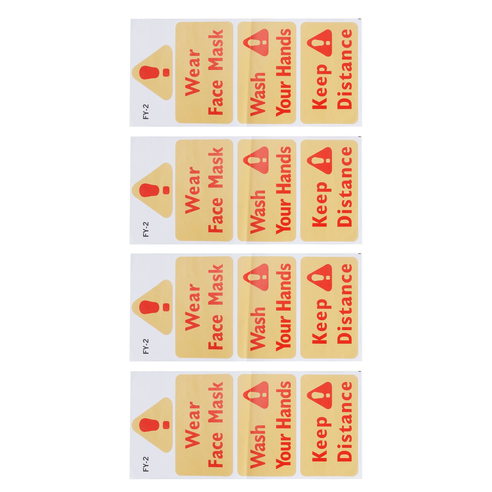 4PCS Warning Signs Wall Sticker Caution Warning Decals DIY Kitchen Shop Window view 2