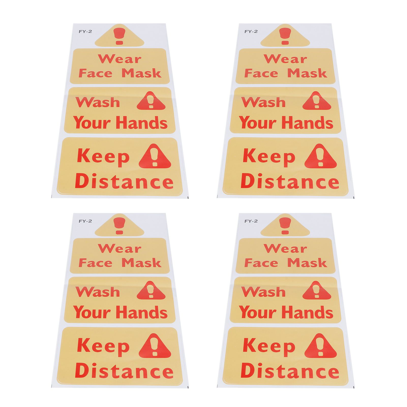 4PCS Warning Signs Wall Sticker Caution Warning Decals DIY Kitchen Shop Window view 3