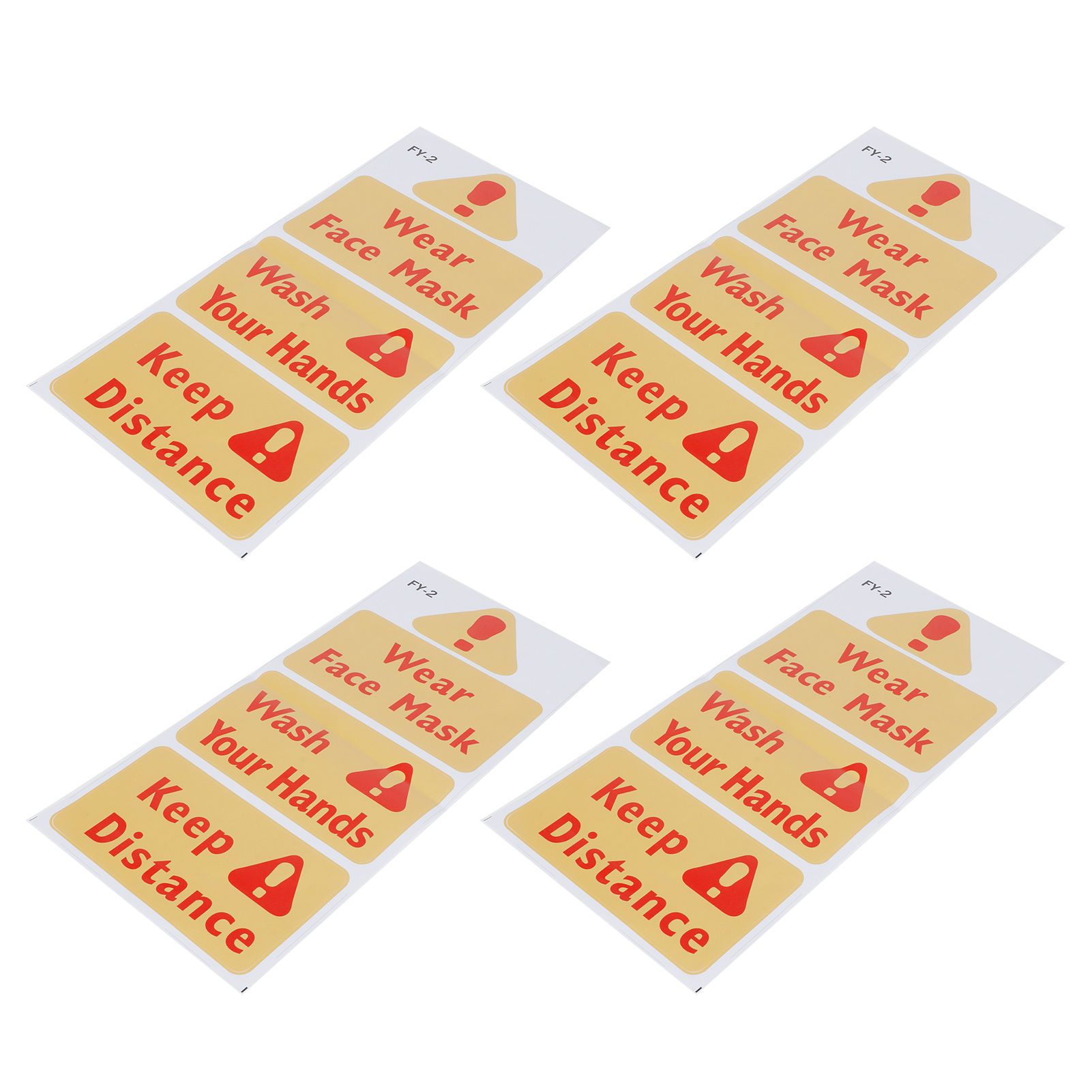 4PCS Warning Signs Wall Sticker Caution Warning Decals DIY Kitchen Shop Window view 4