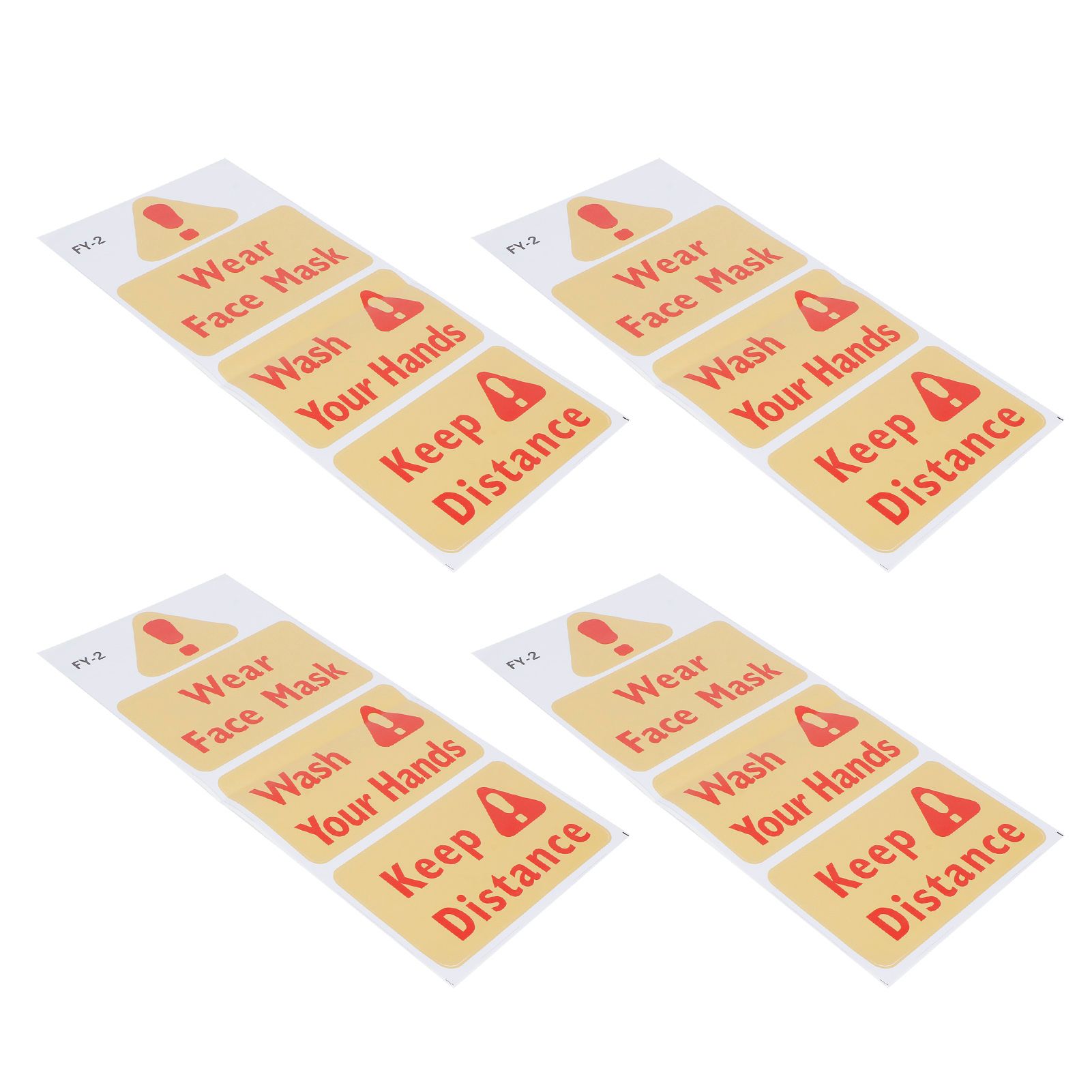 4PCS Warning Signs Wall Sticker Caution Warning Decals DIY Kitchen Shop Window view 5