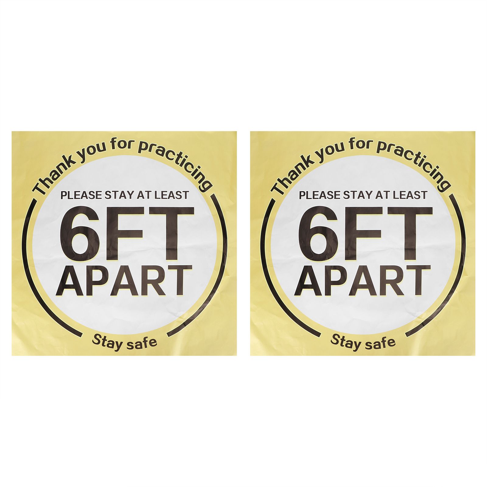 2 Sets Social Distancing Floor Decals Distancing Warning Sign Sticker for