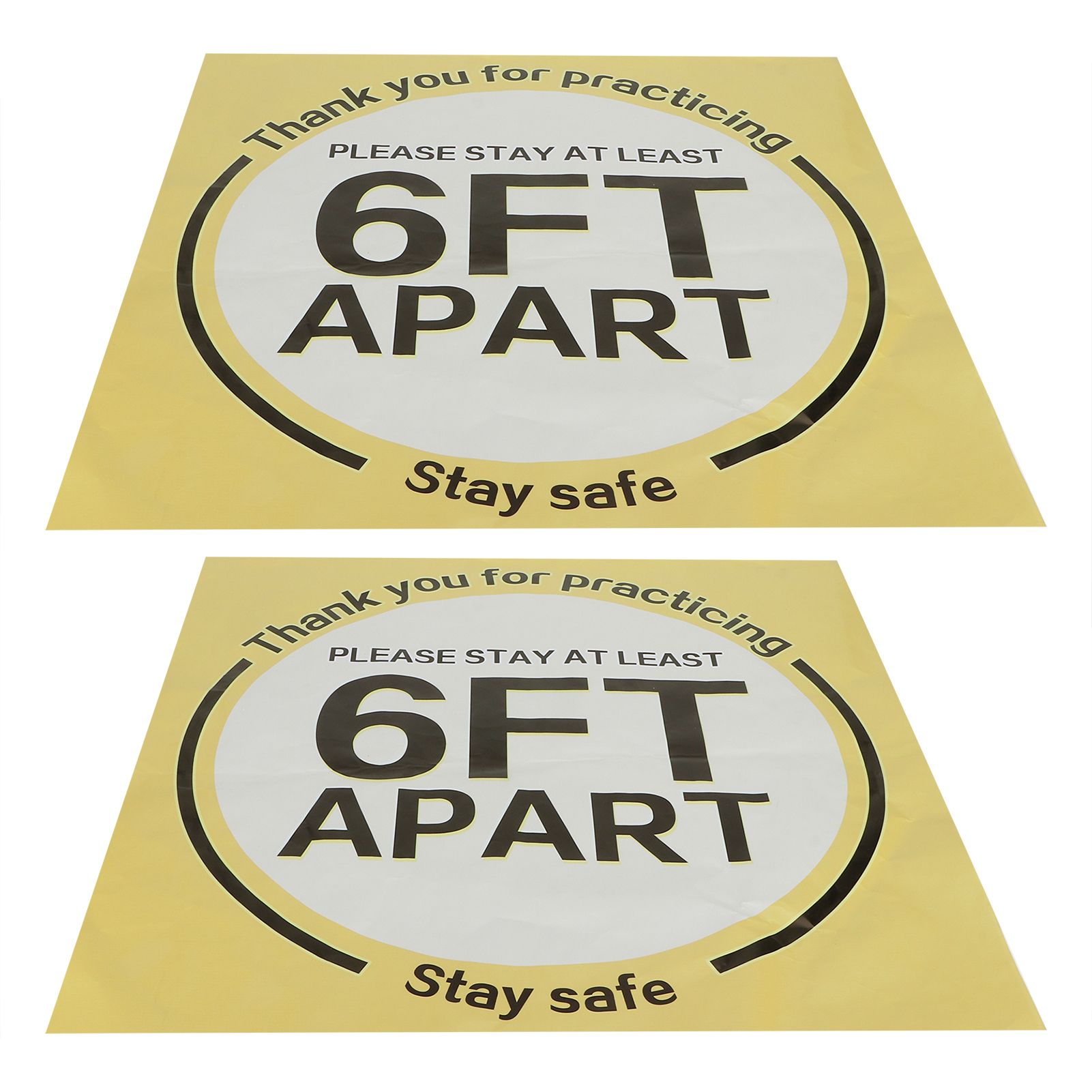 2 Sets Social Distancing Floor Decals Distancing Warning Sign Sticker for view 3