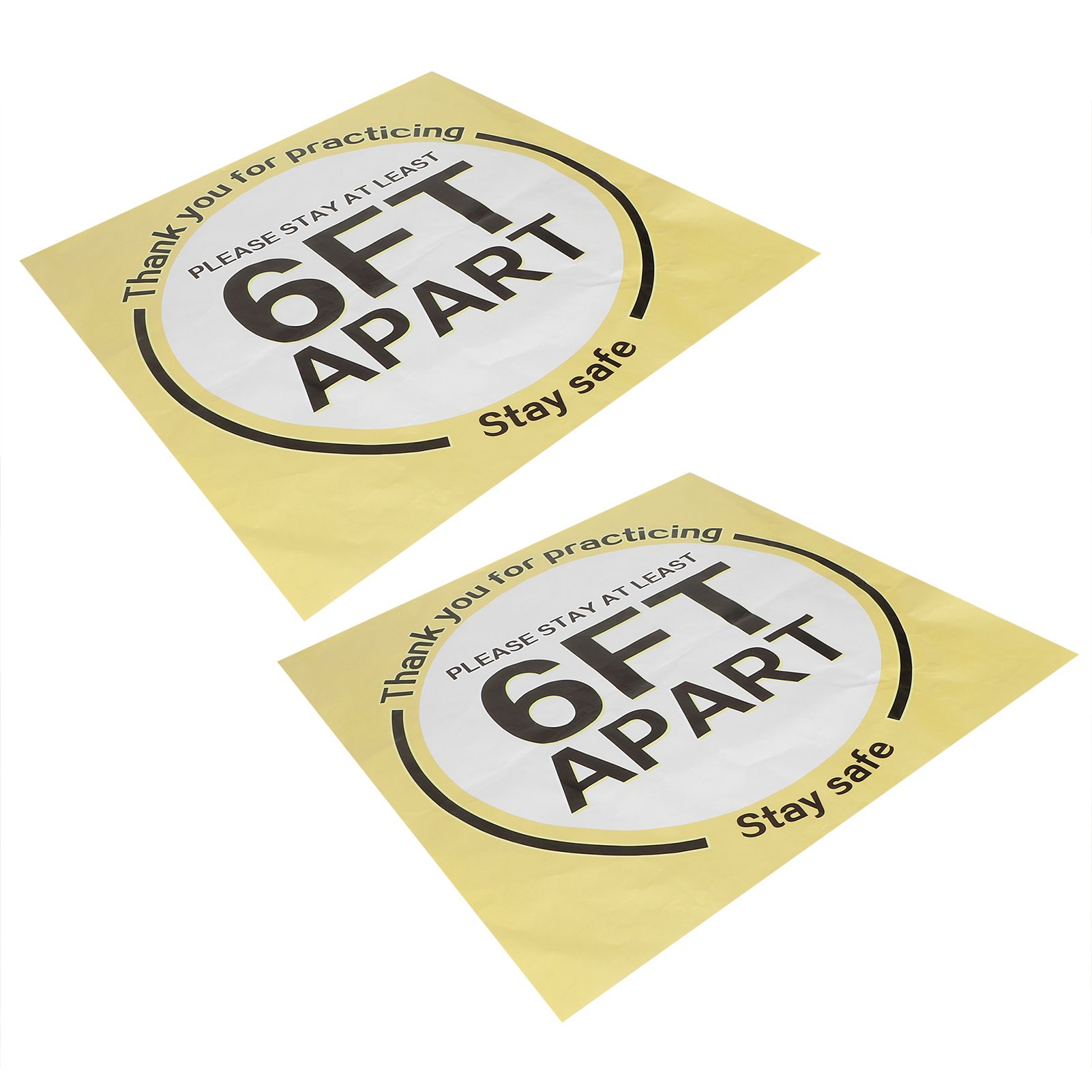 2 Sets Social Distancing Floor Decals Distancing Warning Sign Sticker for view 4