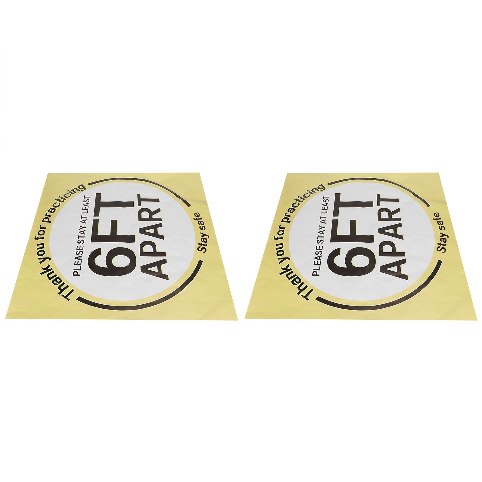 2 Sets Social Distancing Floor Decals Distancing Warning Sign Sticker for view 7
