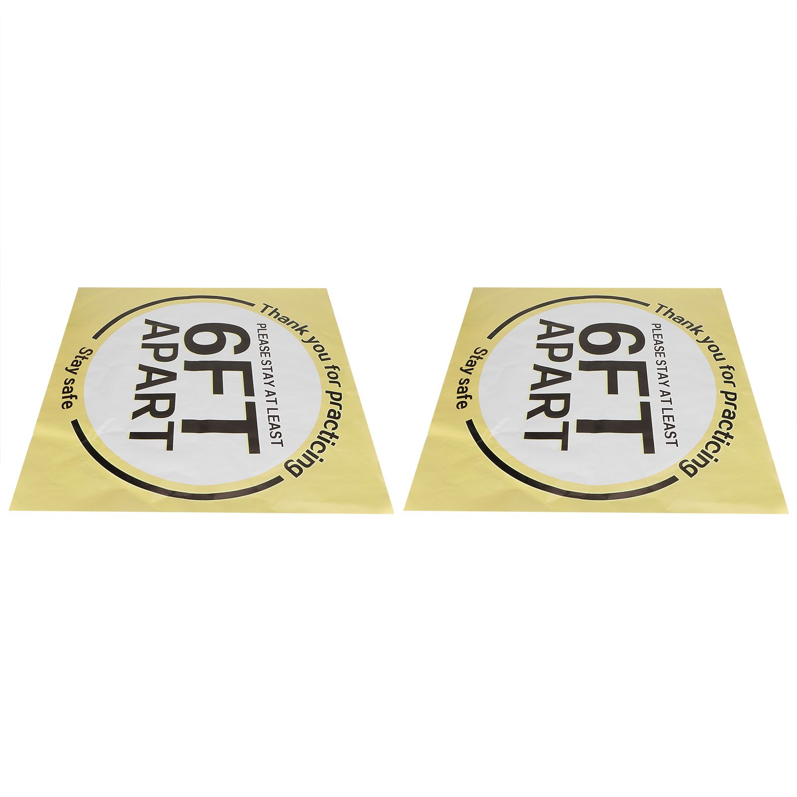 2 Sets Social Distancing Floor Decals Distancing Warning Sign Sticker for view 8