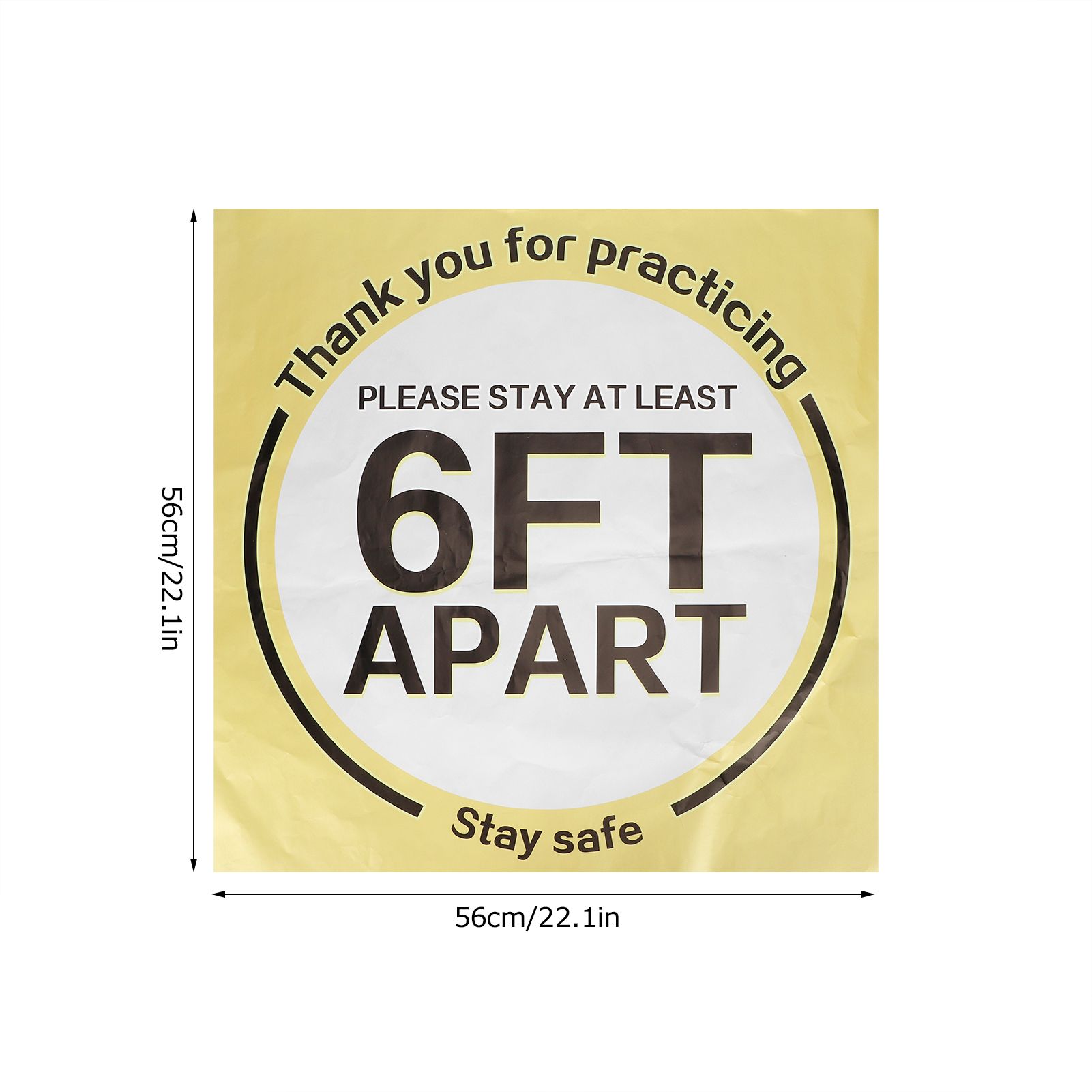 2 Sets Social Distancing Floor Decals Distancing Warning Sign Sticker for view 14
