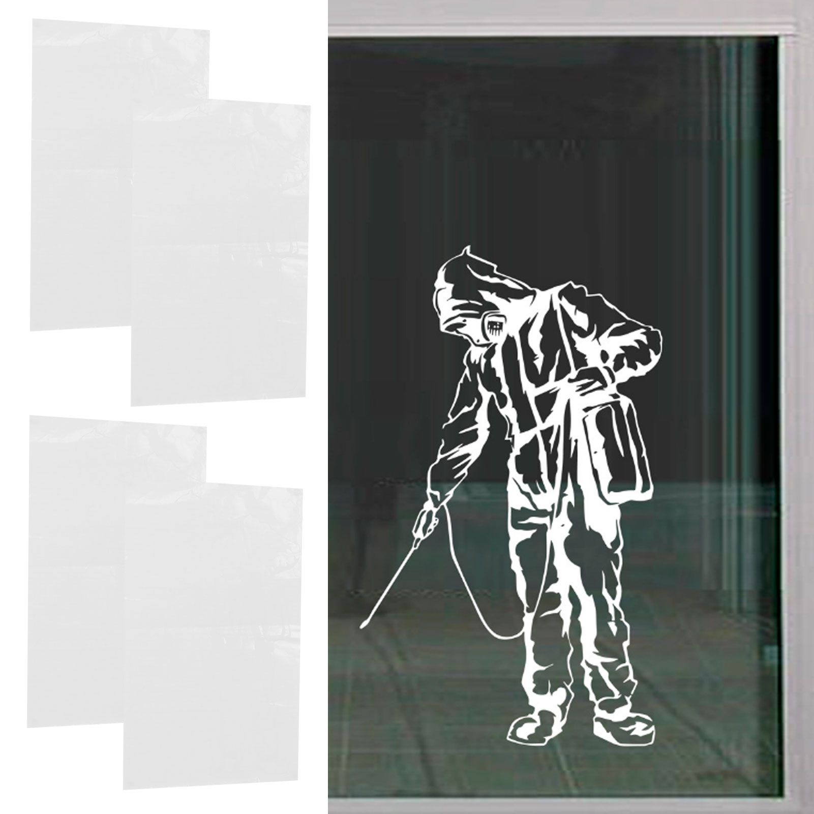 4 Sets Warning Stickers Indoor Outdoor Wall Window Glass Slogans English Signs view 10