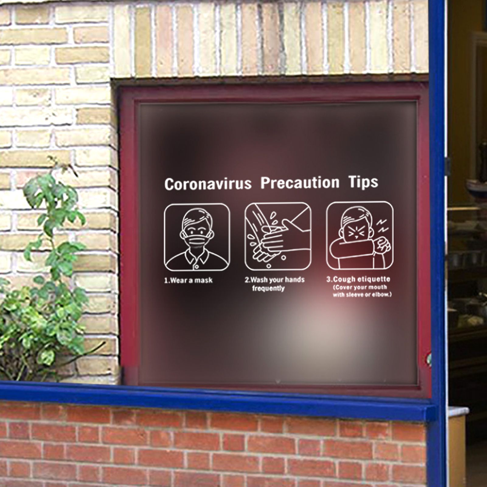 4Set English Warning Signs Safety Wall Caution Stickers Decal for Supermarket view 14