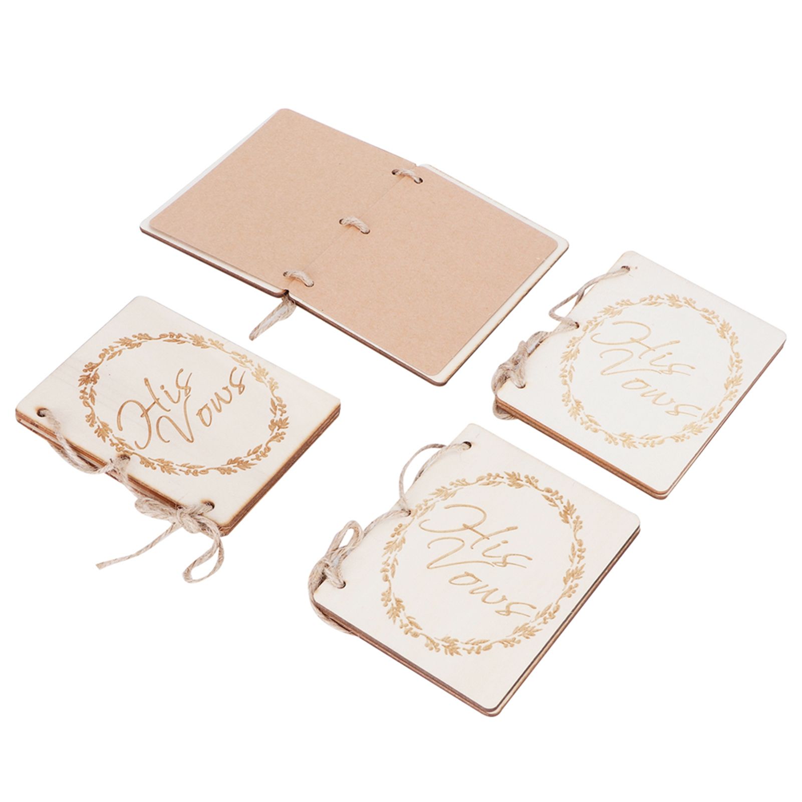 2 Sets Wedding Vow Books Exquisite Gift Card Declaration Booklets Props view 3