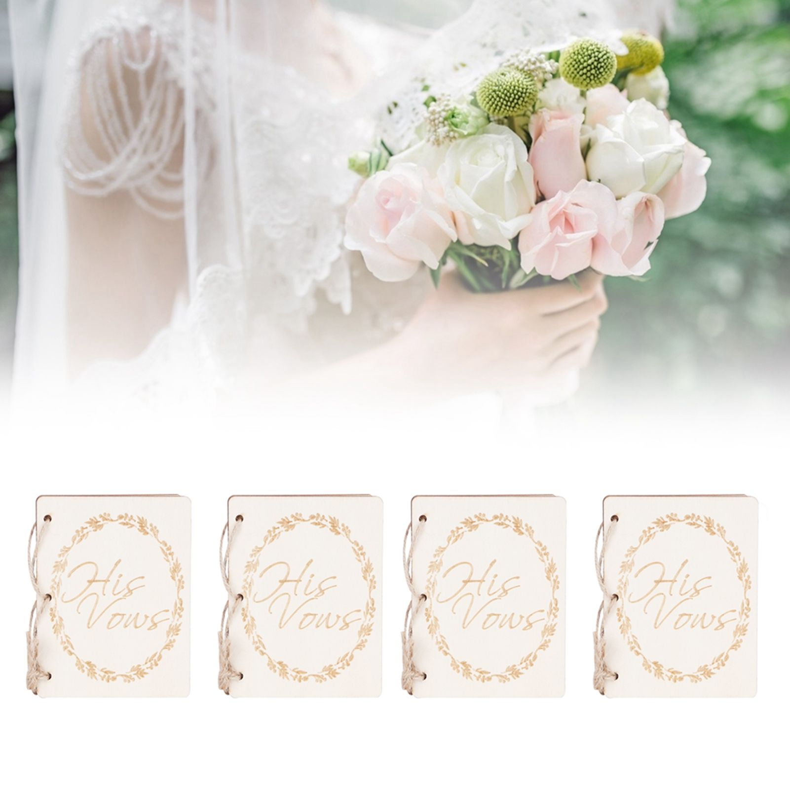 2 Sets Wedding Vow Books Exquisite Gift Card Declaration Booklets Props view 9