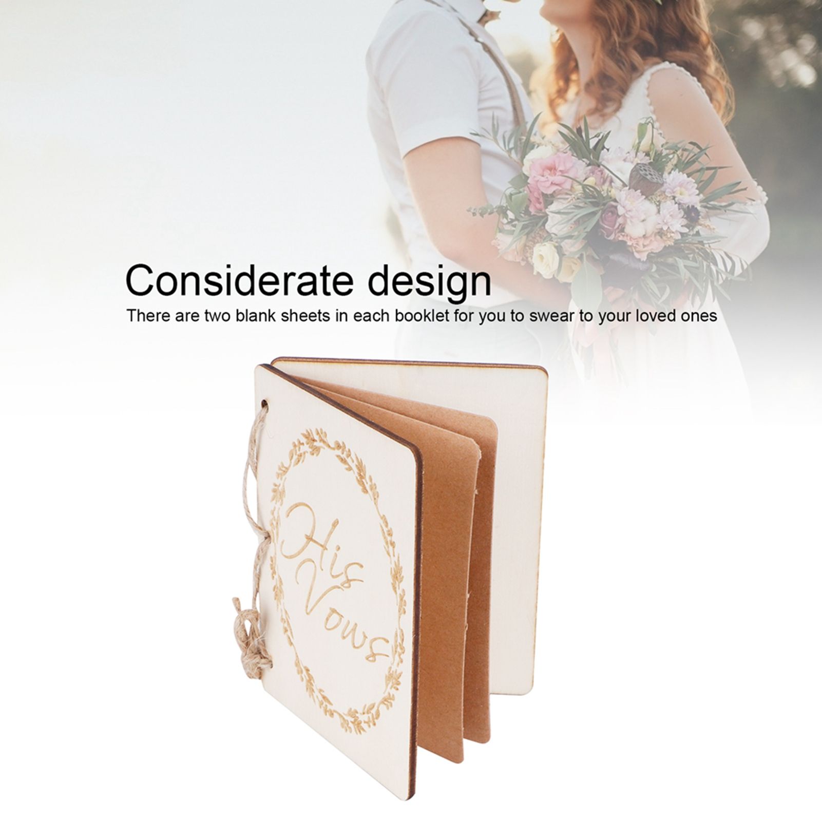 2 Sets Wedding Vow Books Exquisite Gift Card Declaration Booklets Props view 15